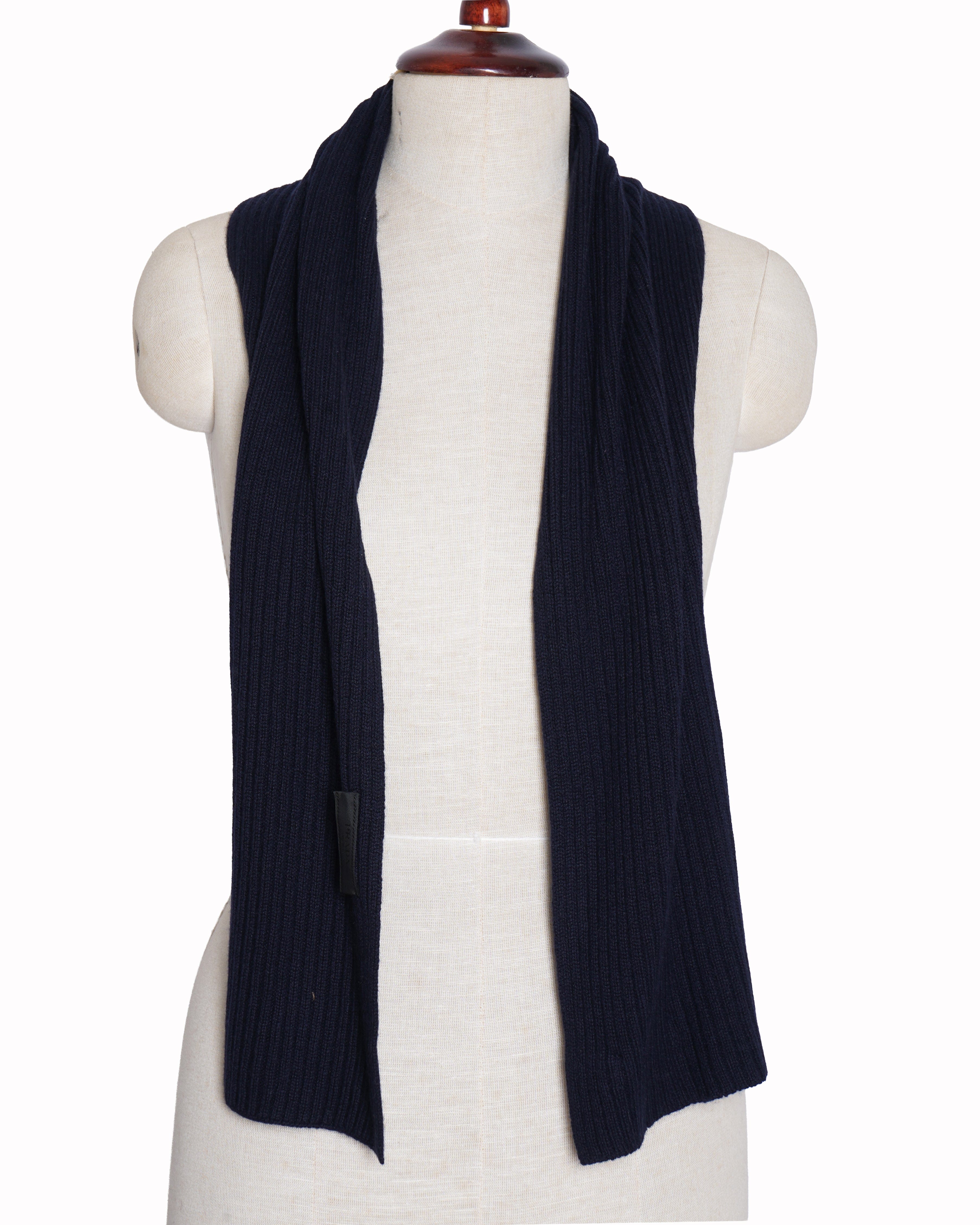 Prada New Prada navy blue woollen scarf