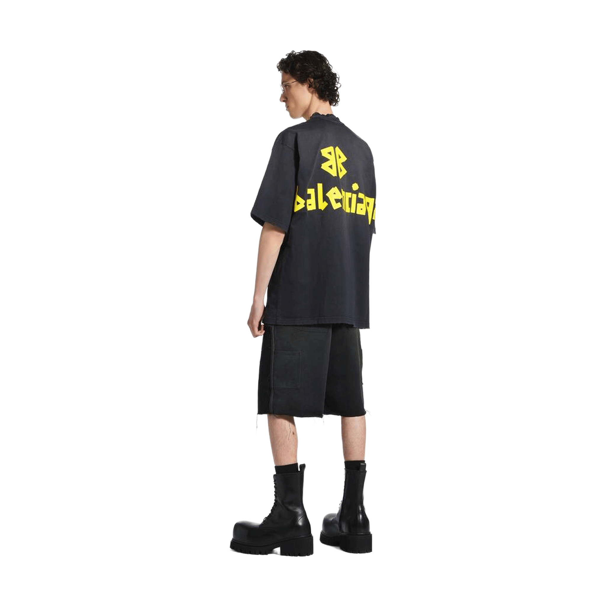 BALENCIAGA Tape Type Medium Fit T-Shirt Black Faded (SS25)