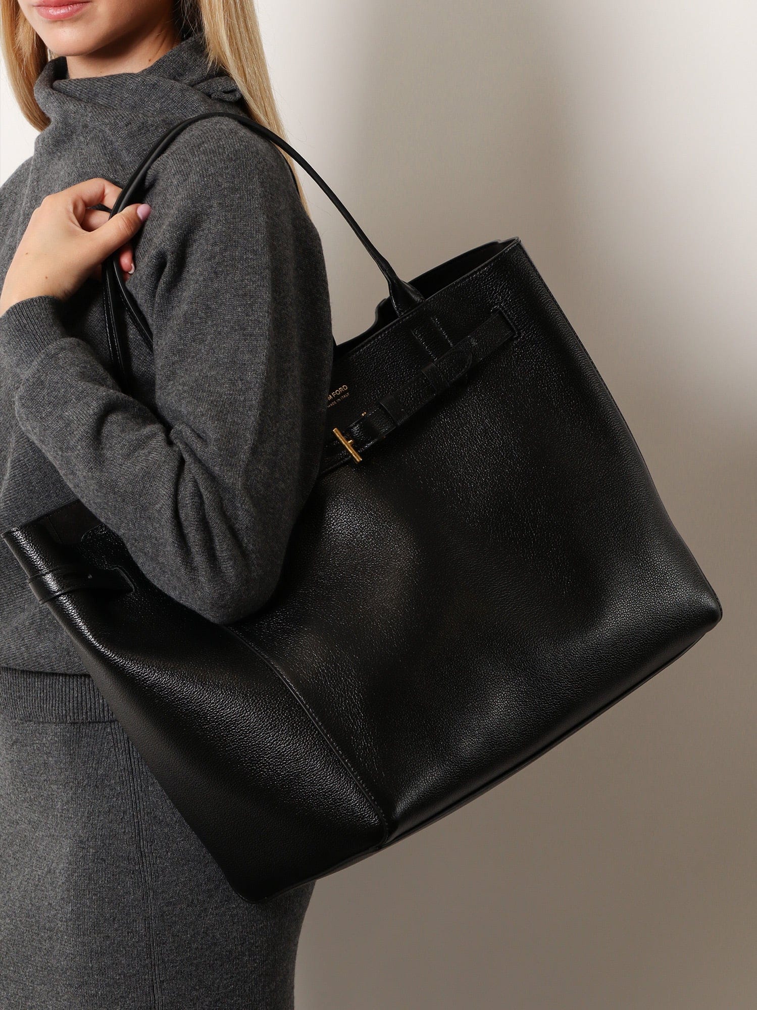 Tom Ford Women Leather Shoulder Bag With Logo