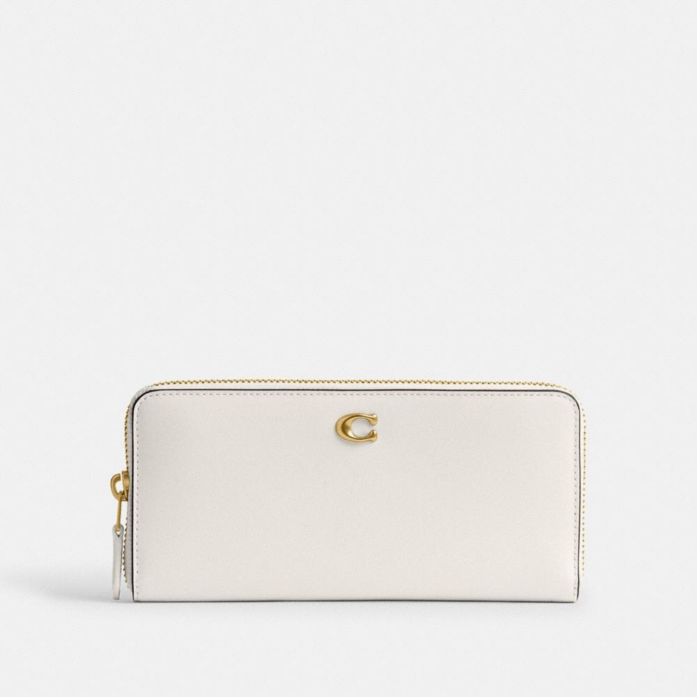 Coach Essential Slim Accordion Zip Wallet Brass Chalk