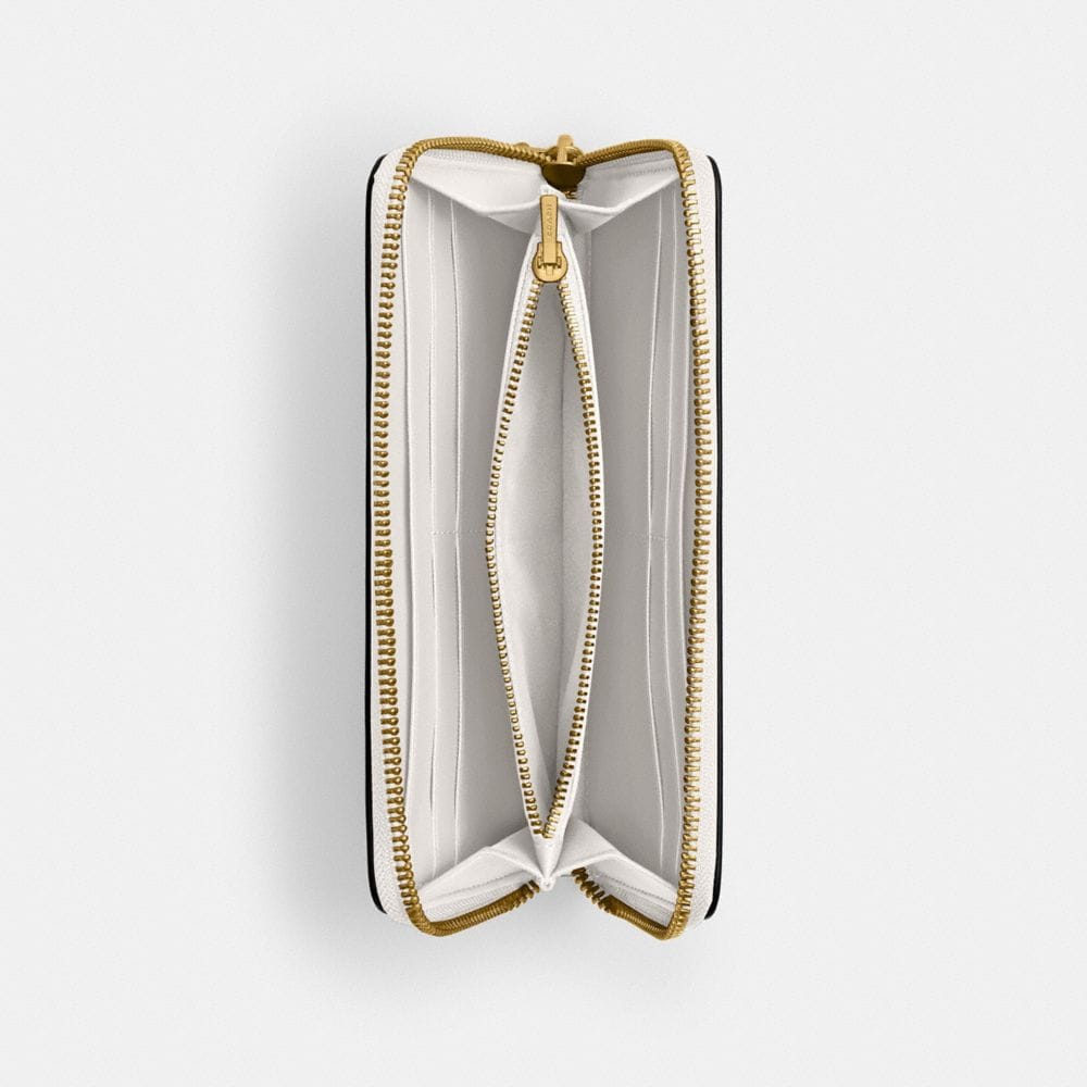 Coach Essential Slim Accordion Zip Wallet Brass Chalk
