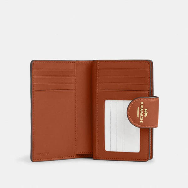 Coach Medium Corner Zip Wallet Gold Tan