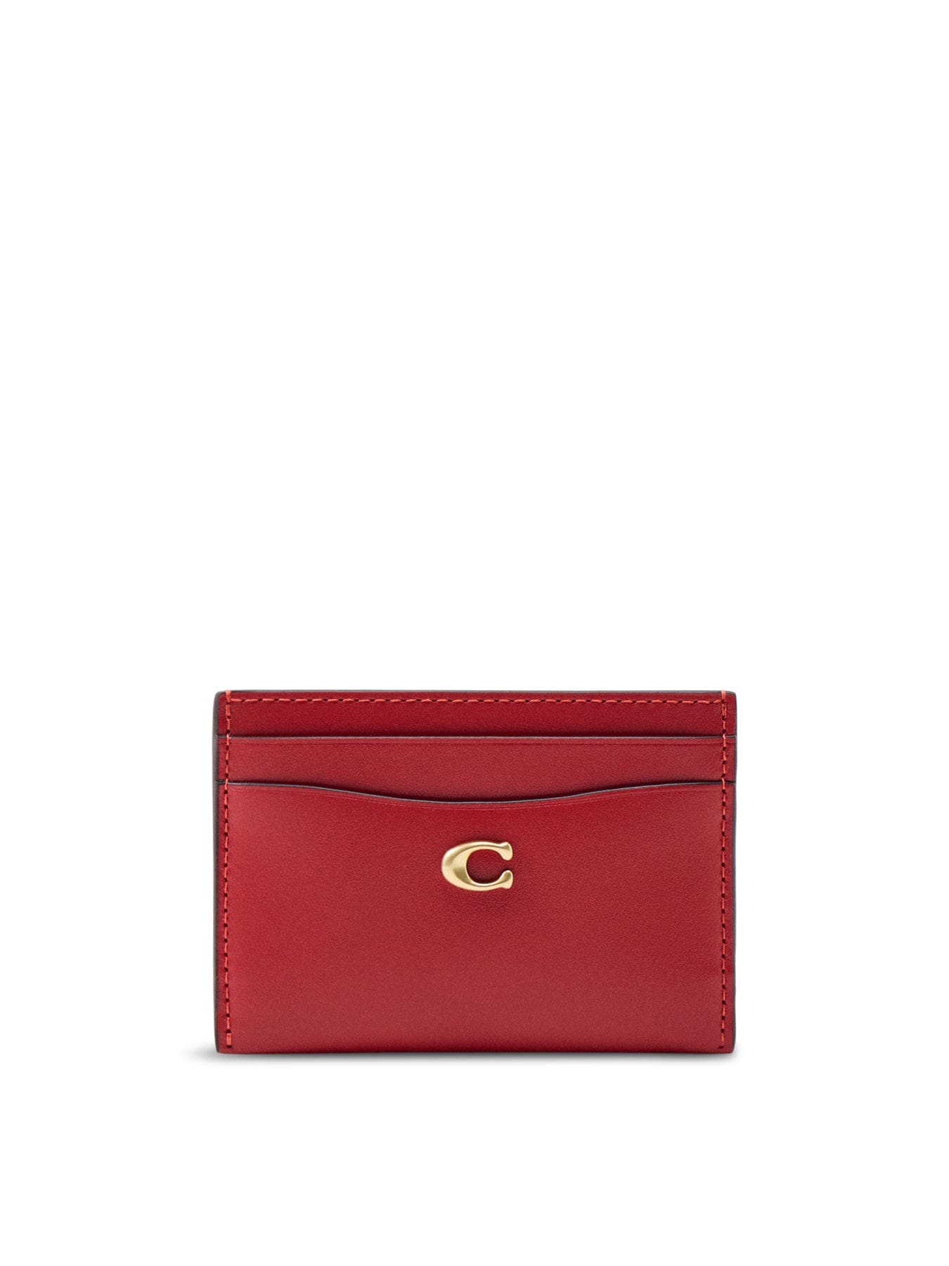 Coach Refined Calf Leather Essential Card Case Poppy