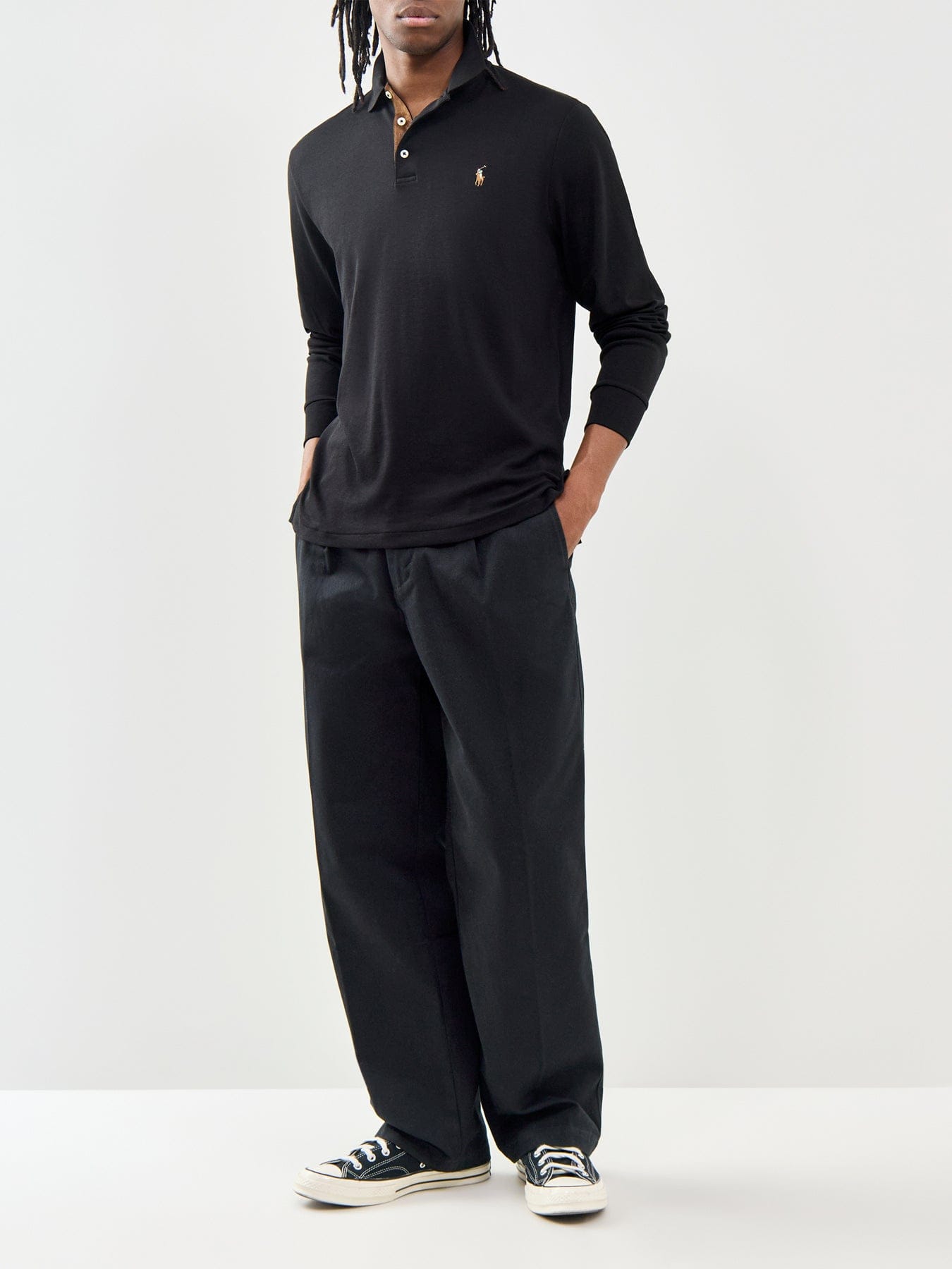 Polo Ralph Lauren Pima Soft Touch Long Sleeve Polo Shirt Black