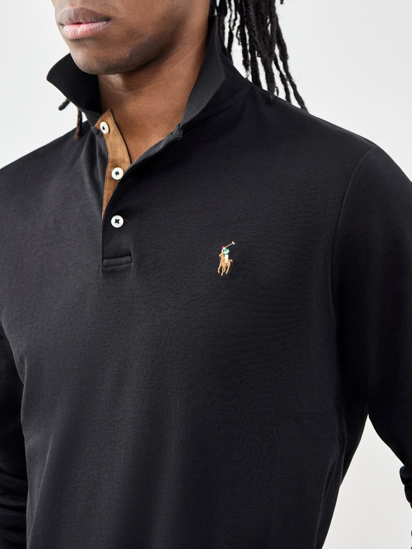 Polo Ralph Lauren Pima Soft Touch Long Sleeve Polo Shirt Black