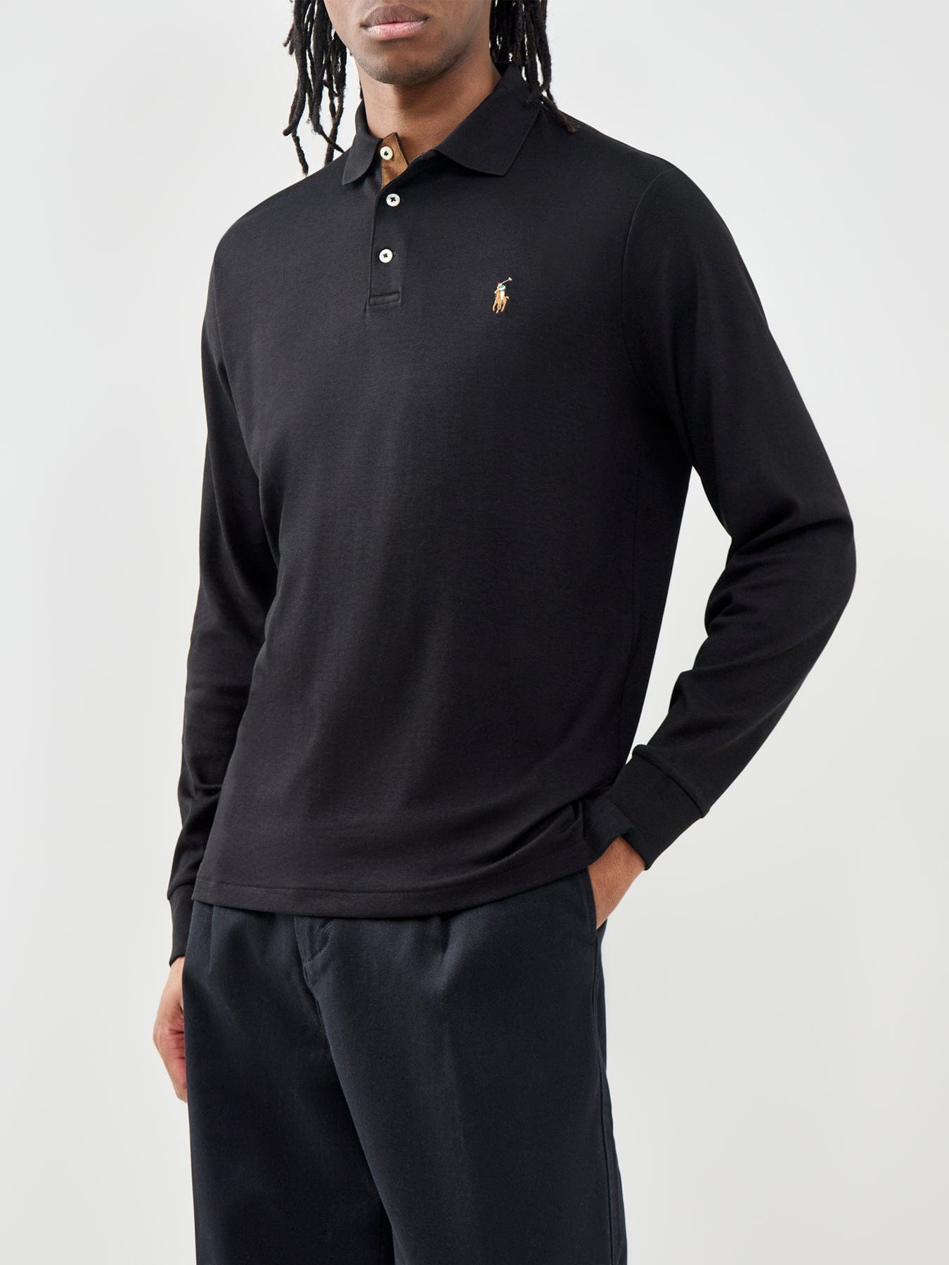 Polo Ralph Lauren Pima Soft Touch Long Sleeve Polo Shirt Black