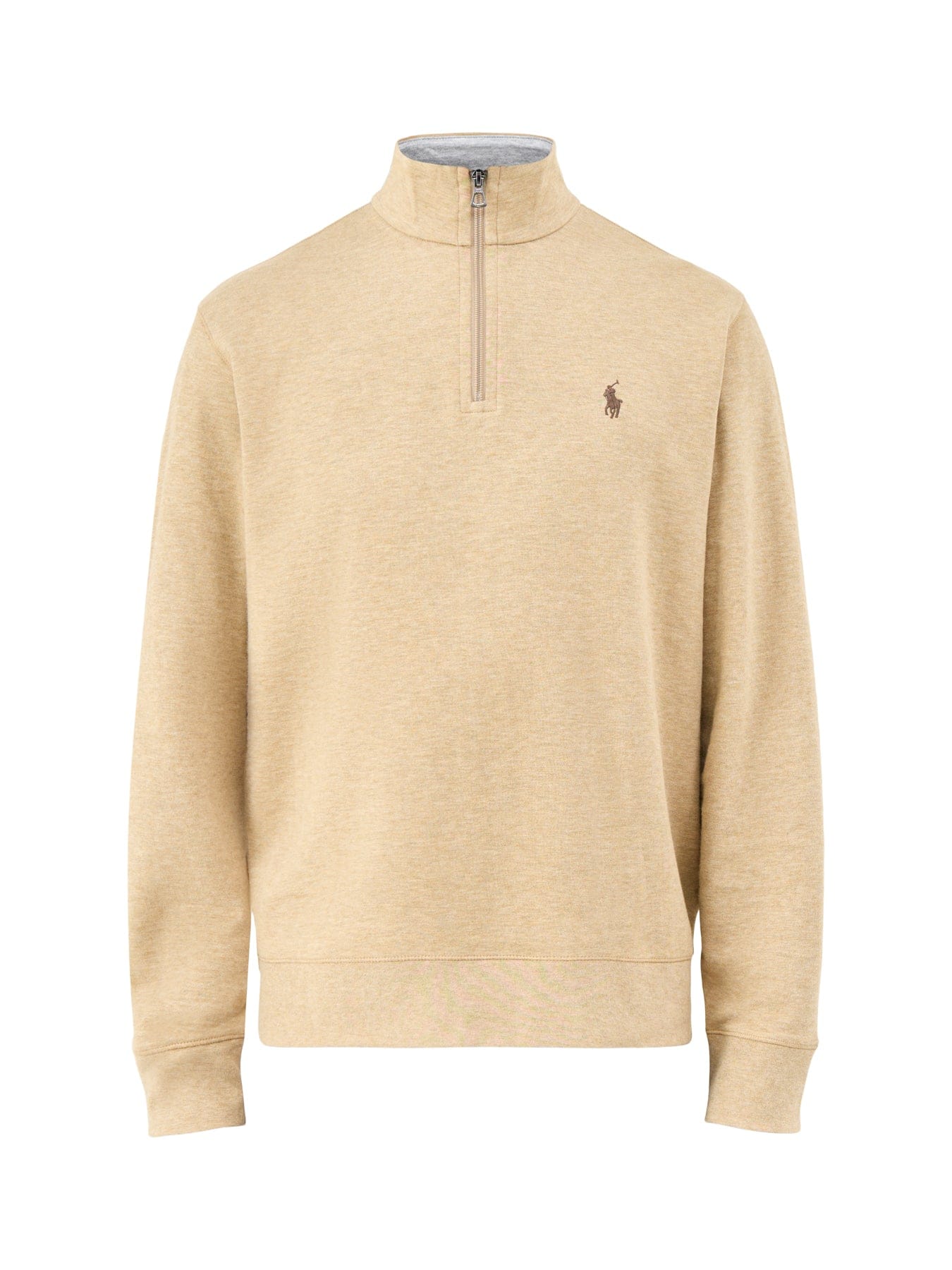 Polo Ralph Lauren Double Knit Quarter Zip Sweatshirt Beige