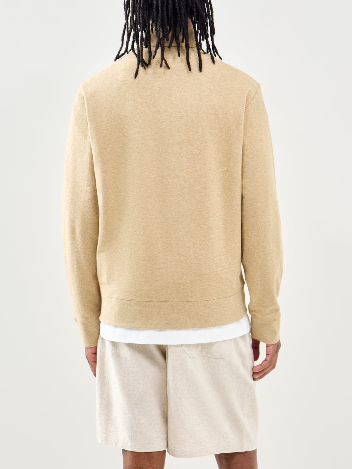 Polo Ralph Lauren Double Knit Quarter Zip Sweatshirt Beige