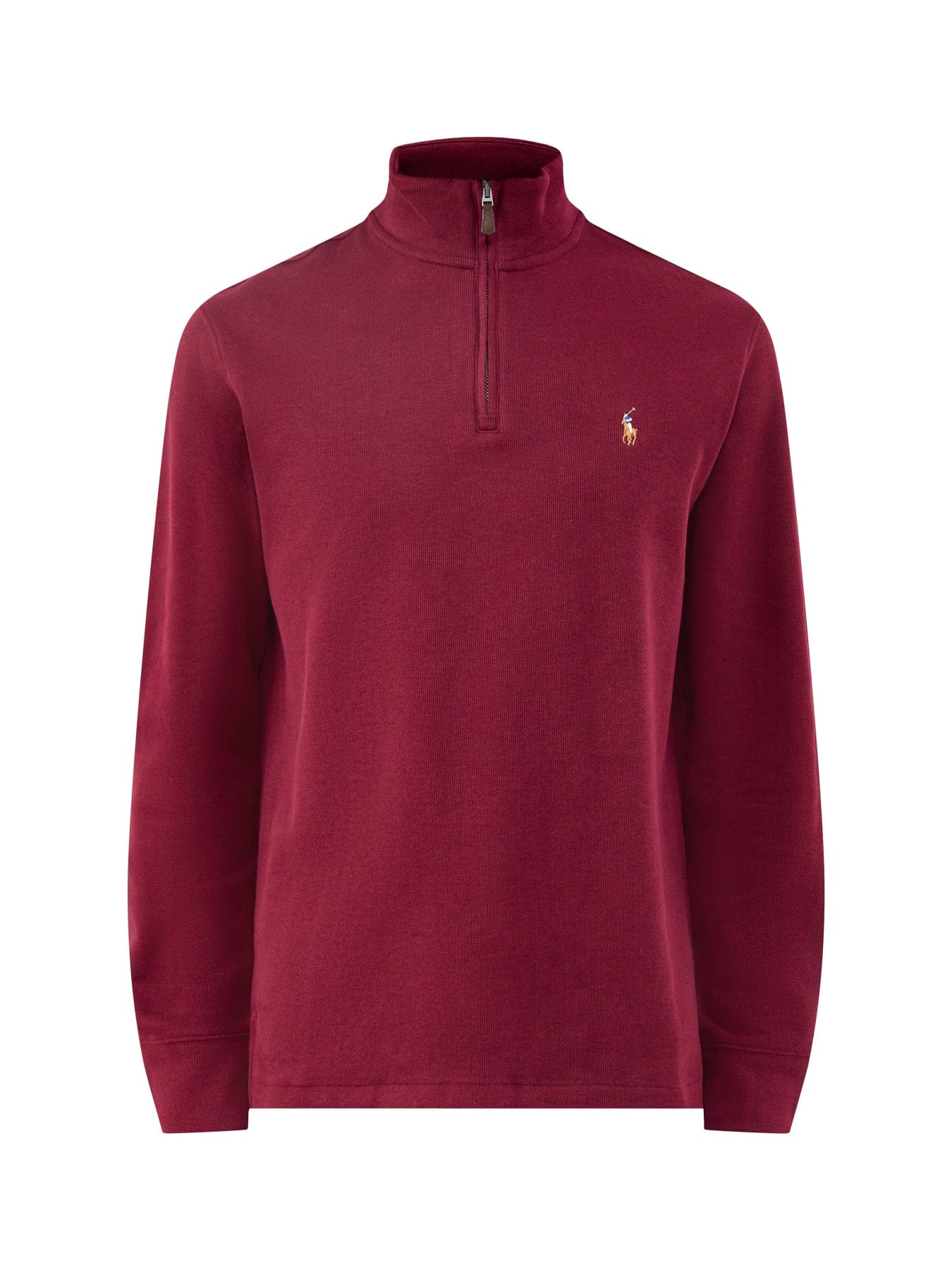 Polo Ralph Lauren Rib Cotton Quarter Zip Sweatshirt Burgundy