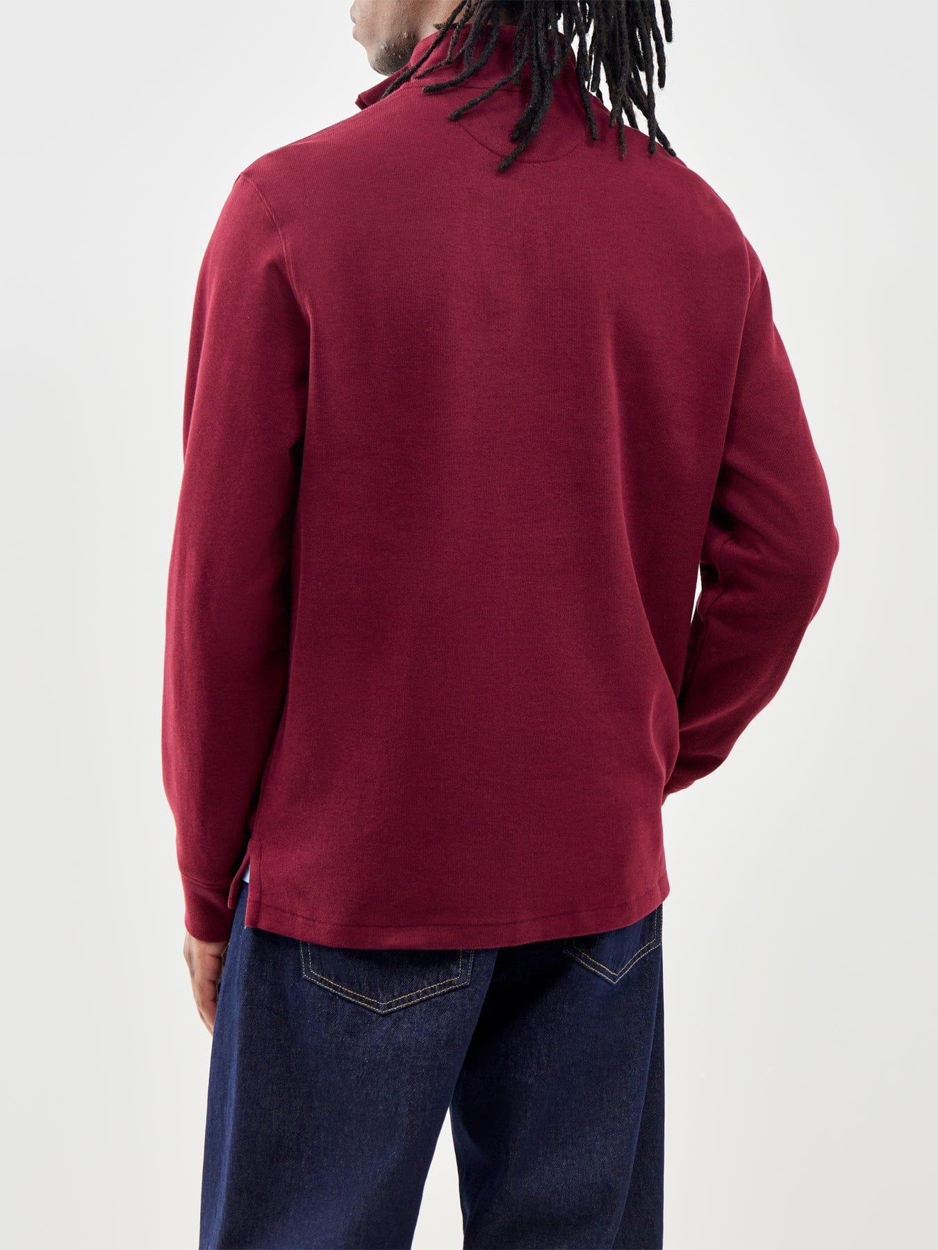 Polo Ralph Lauren Rib Cotton Quarter Zip Sweatshirt Burgundy