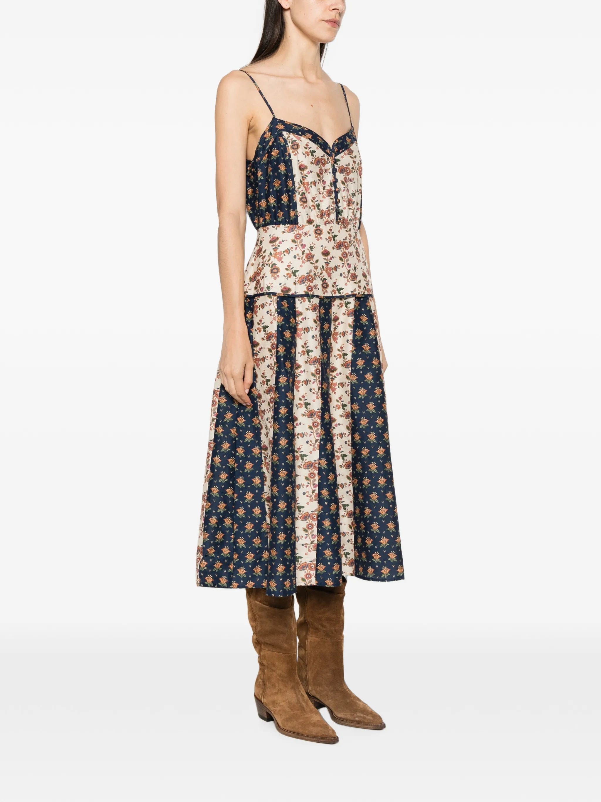 Polo Ralph Lauren floral - print paneled midi dress