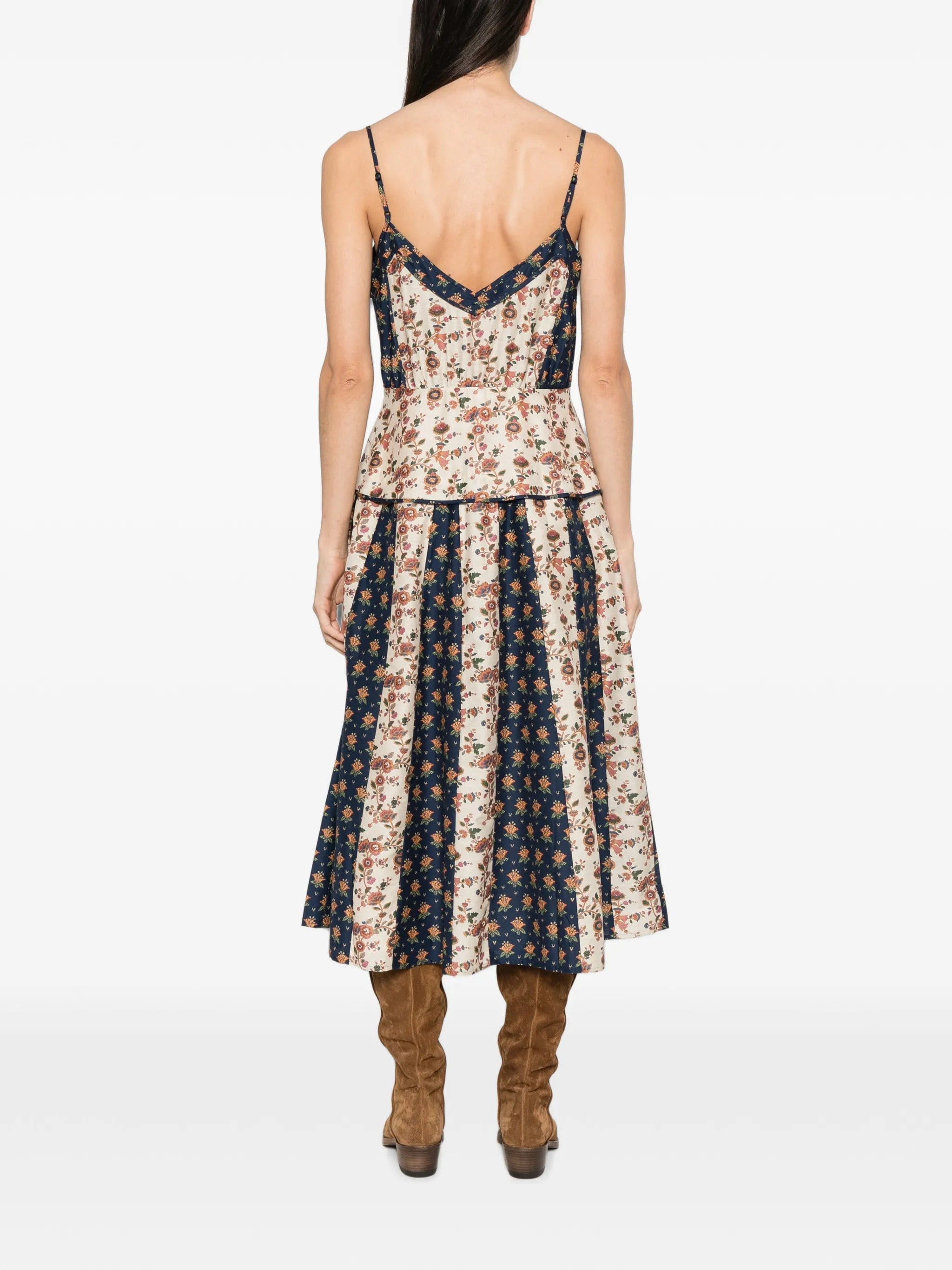 Polo Ralph Lauren floral - print paneled midi dress
