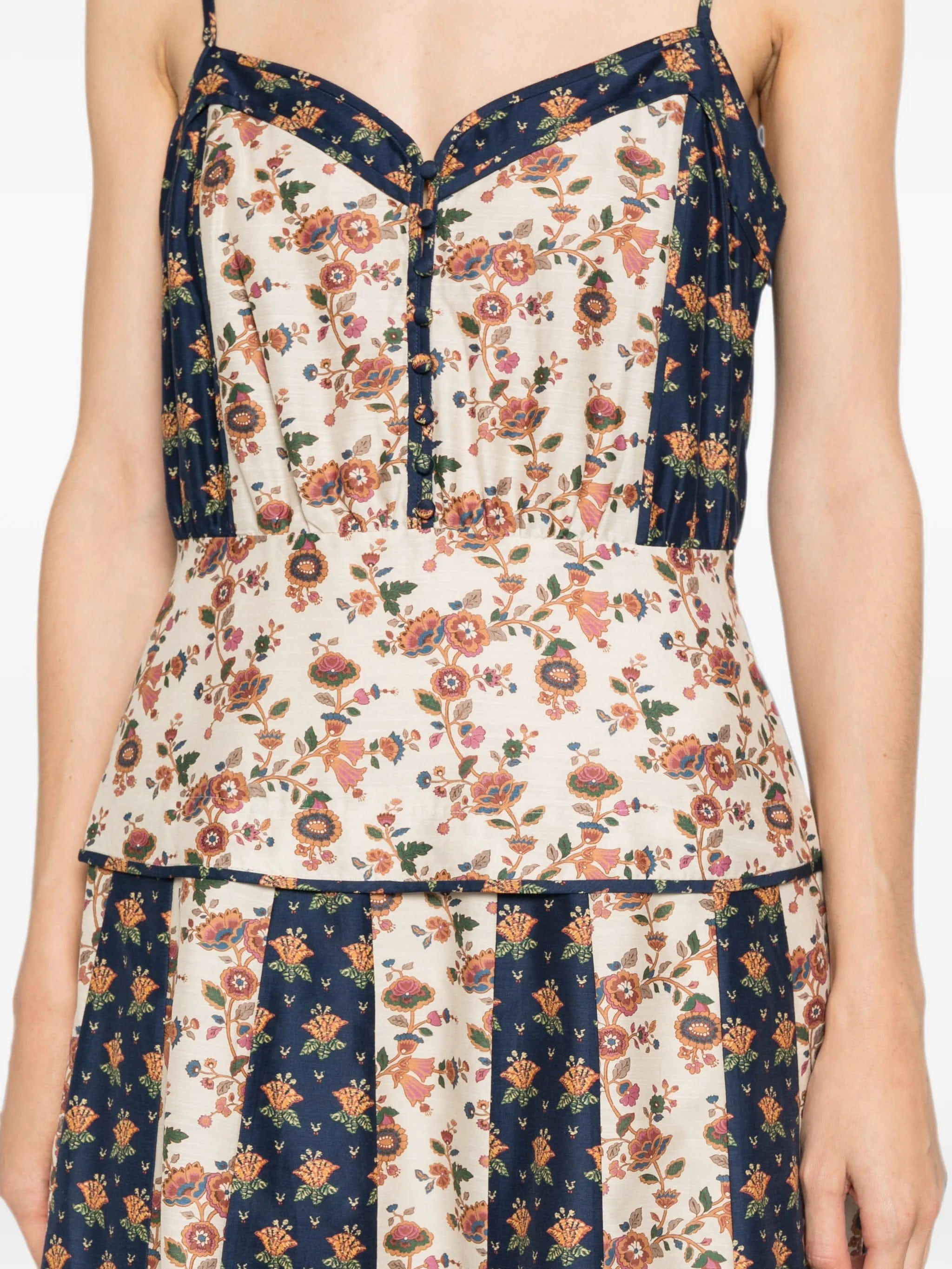 Polo Ralph Lauren floral - print paneled midi dress