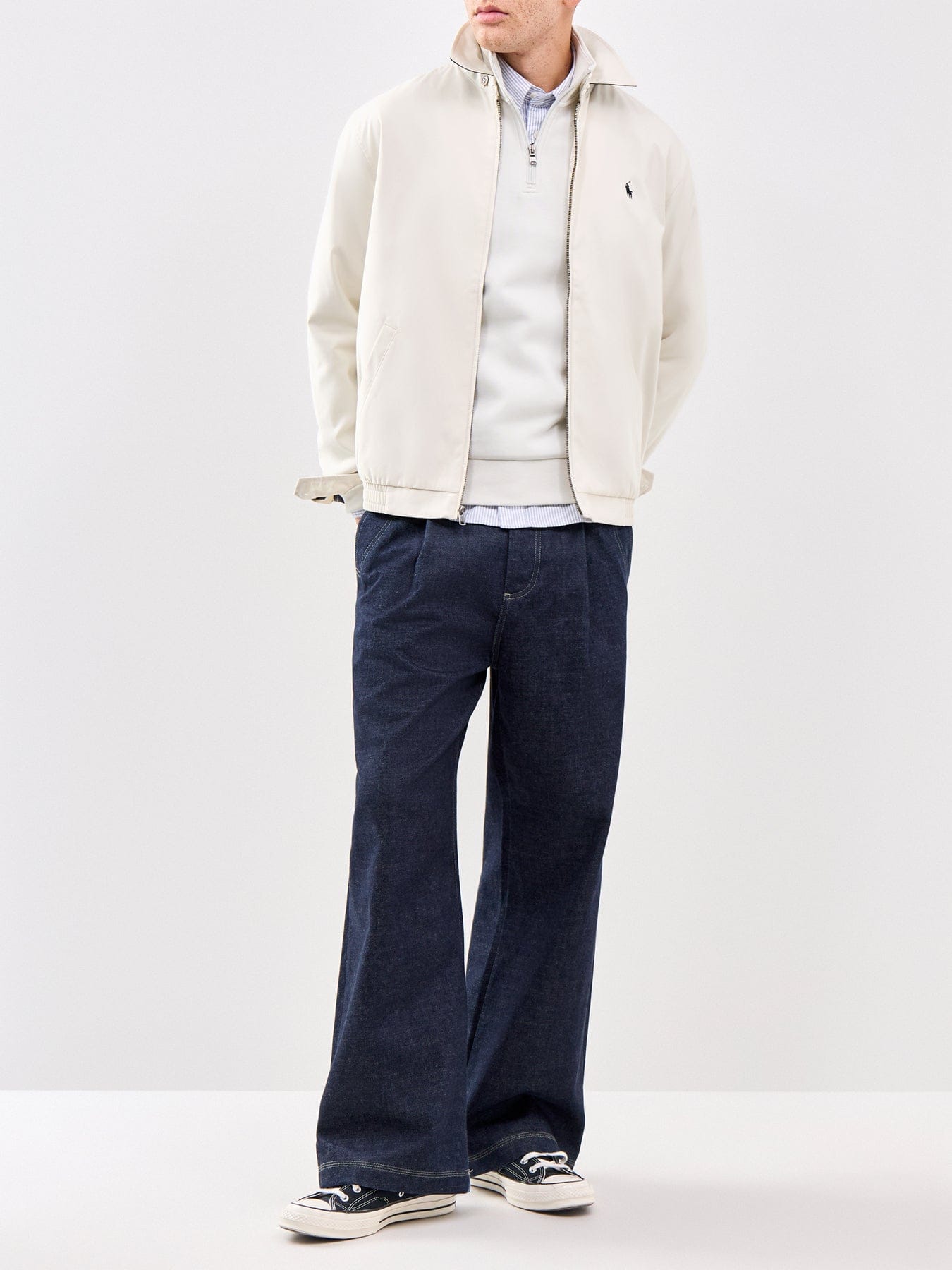 Polo Ralph Lauren Double Knit Quarter Zip Sweatshirt Grey