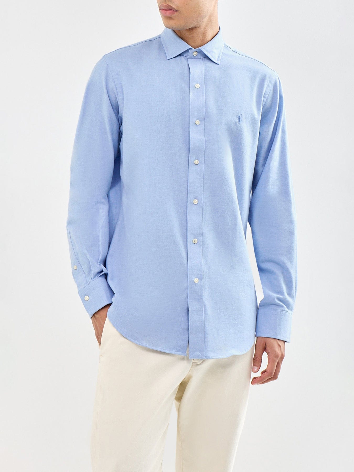Polo Ralph Lauren Custom Fit Brushed Cotton Shirt Blue