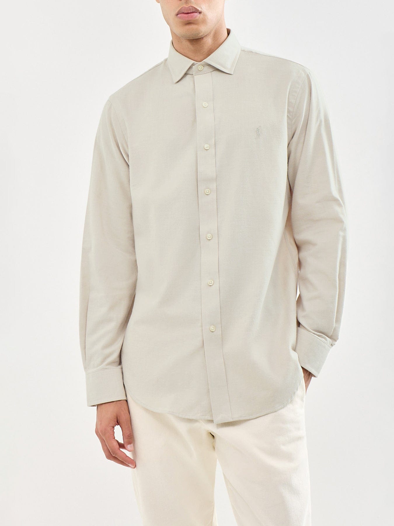 Polo Ralph Lauren Custom Fit Brushed Cotton Shirt Beige