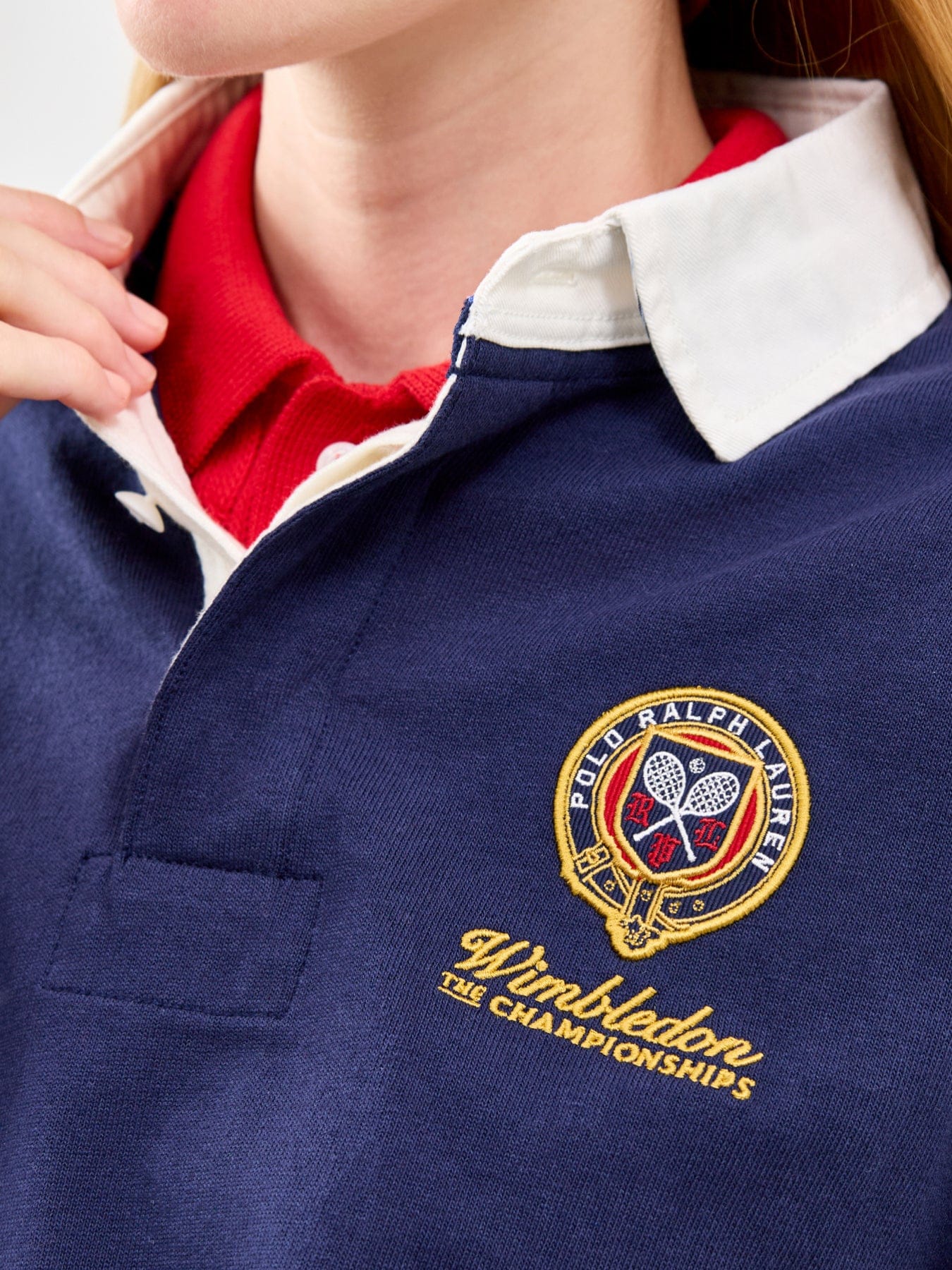 Polo Ralph Lauren Wimbledon Rugby Collared Top Navy