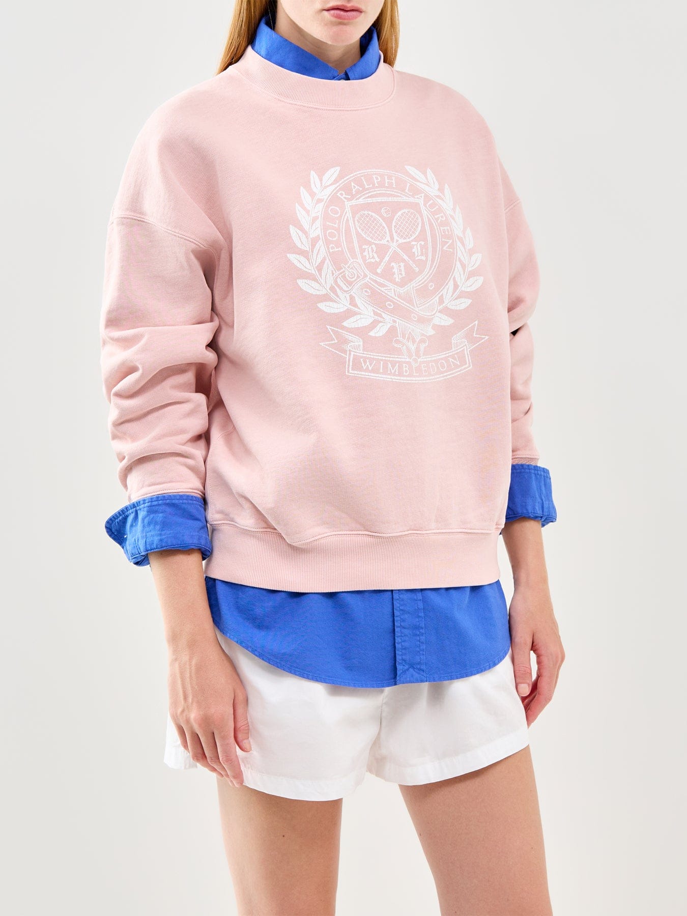 Polo Ralph Lauren Wimbledon Logo Crew Neck Sweatshirt Pink