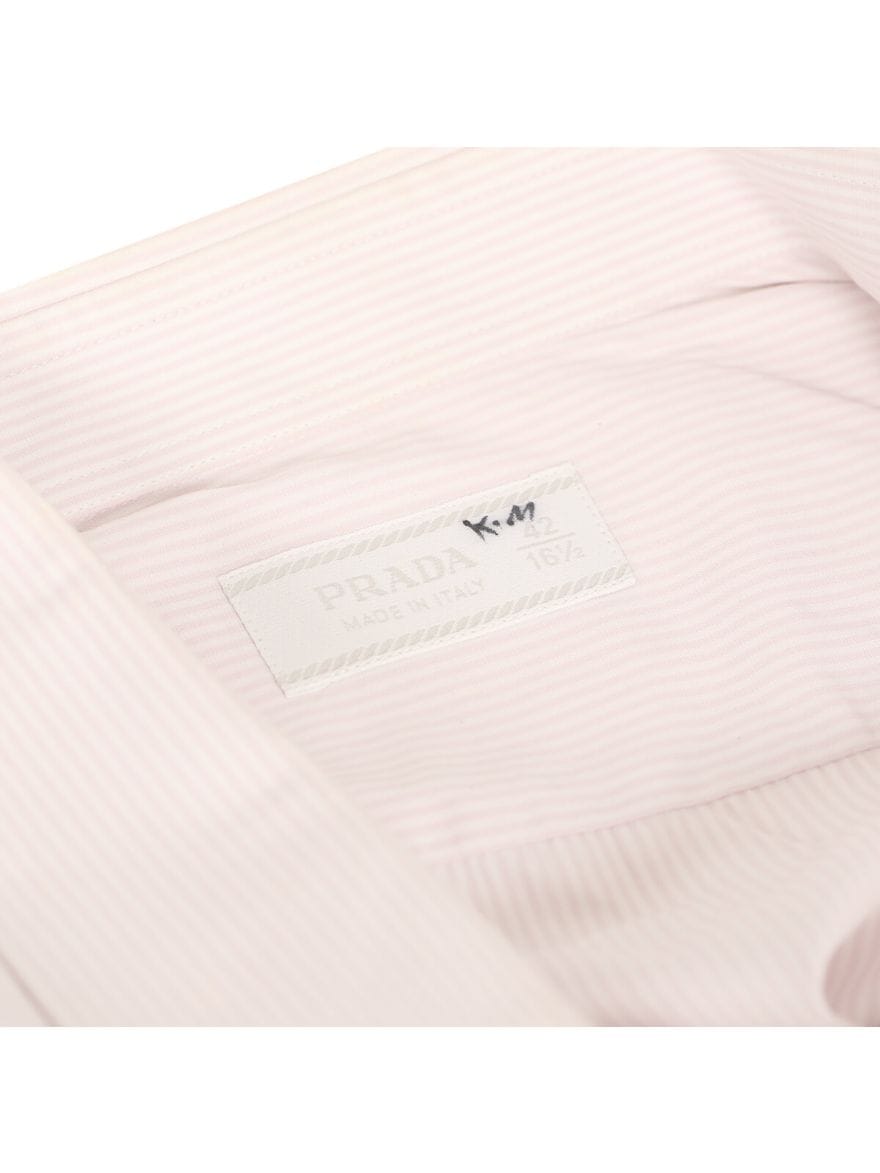 Prada Pink & White Striped Men's Shirt/Size - 42