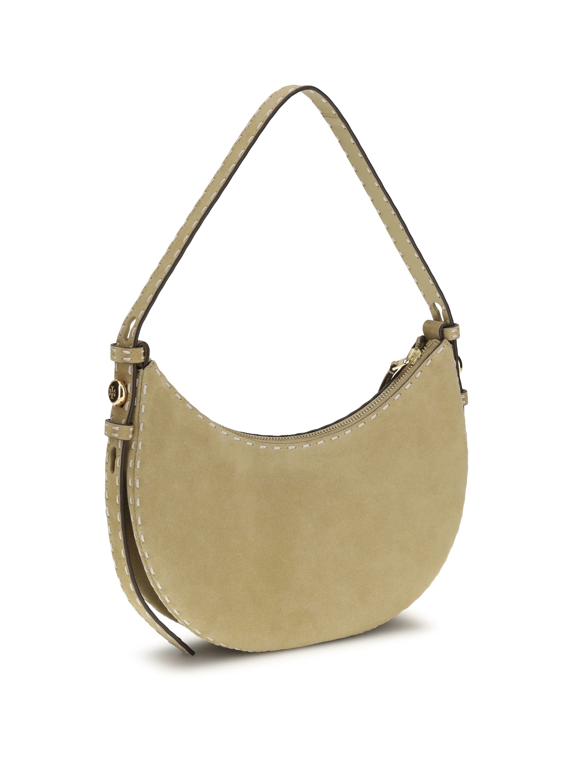 Tory Burch Calf Leather Shoulder Bag — Beige