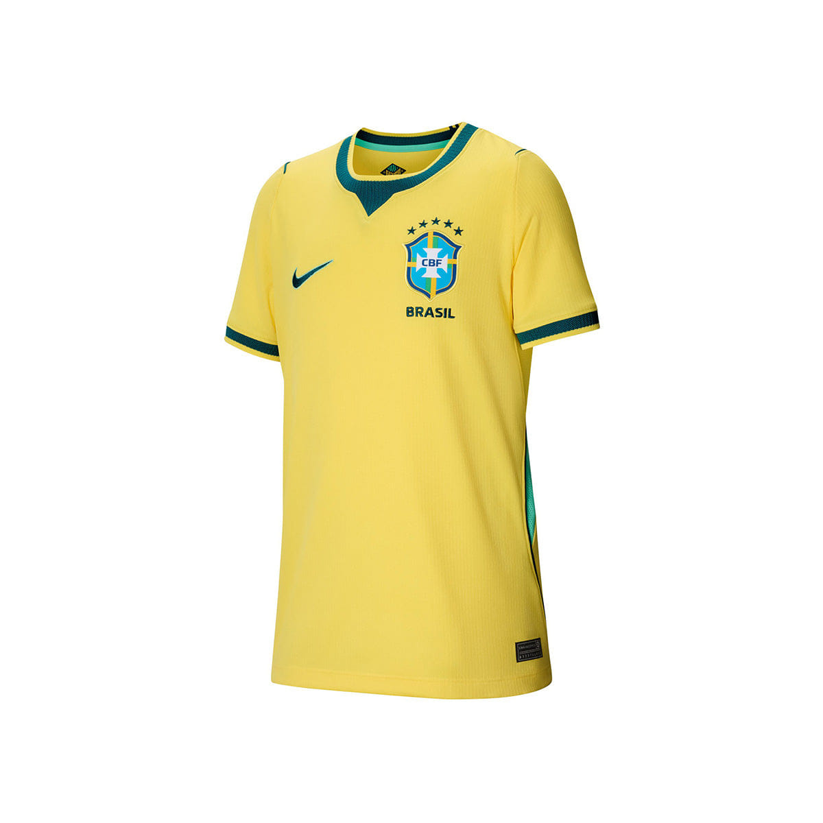 Nike Big Kids' Brasil Dri - FIT Soccer Jersey CANARY/LIGHT MENTA/GEODE TEAL