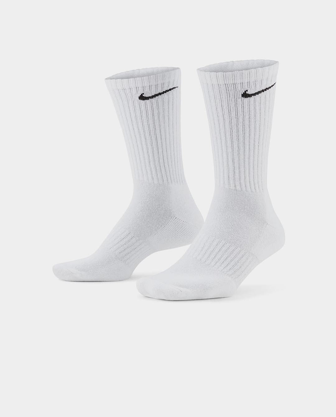 Nike - Everyday Cushioned 3pk Crew Sock - White