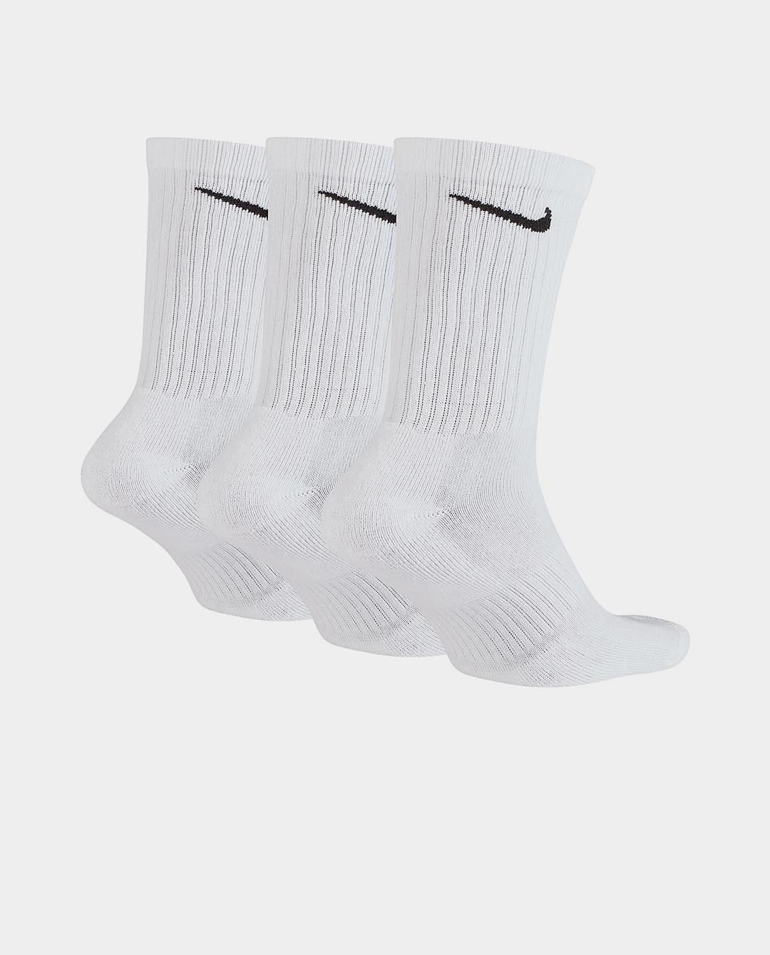 Nike - Everyday Cushioned 3pk Crew Sock - White