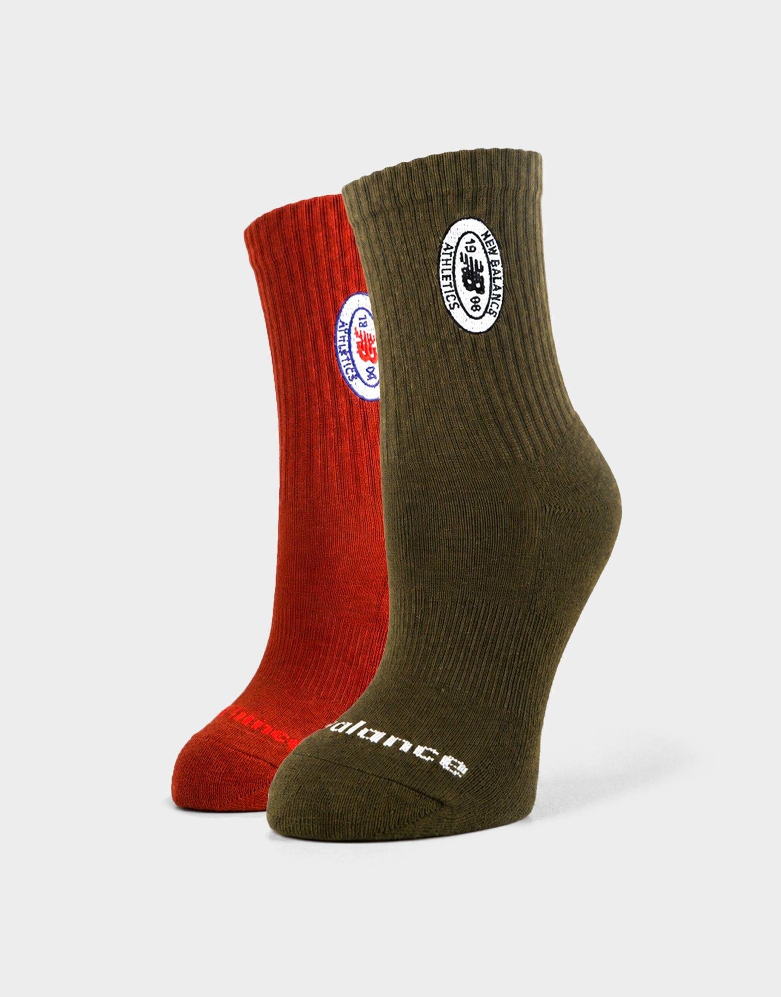 New Balance Graphics QTR Crew Socks 2 Pairs