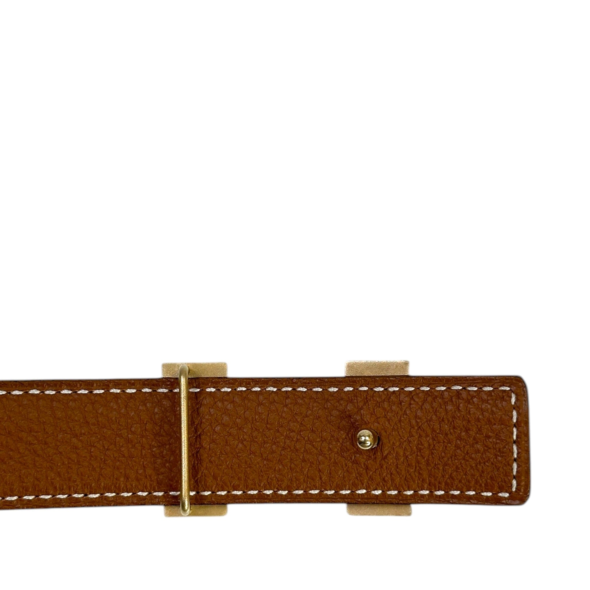 Hermès Mini H Buckle Reversible Belt Gold Black GHW 85 cm