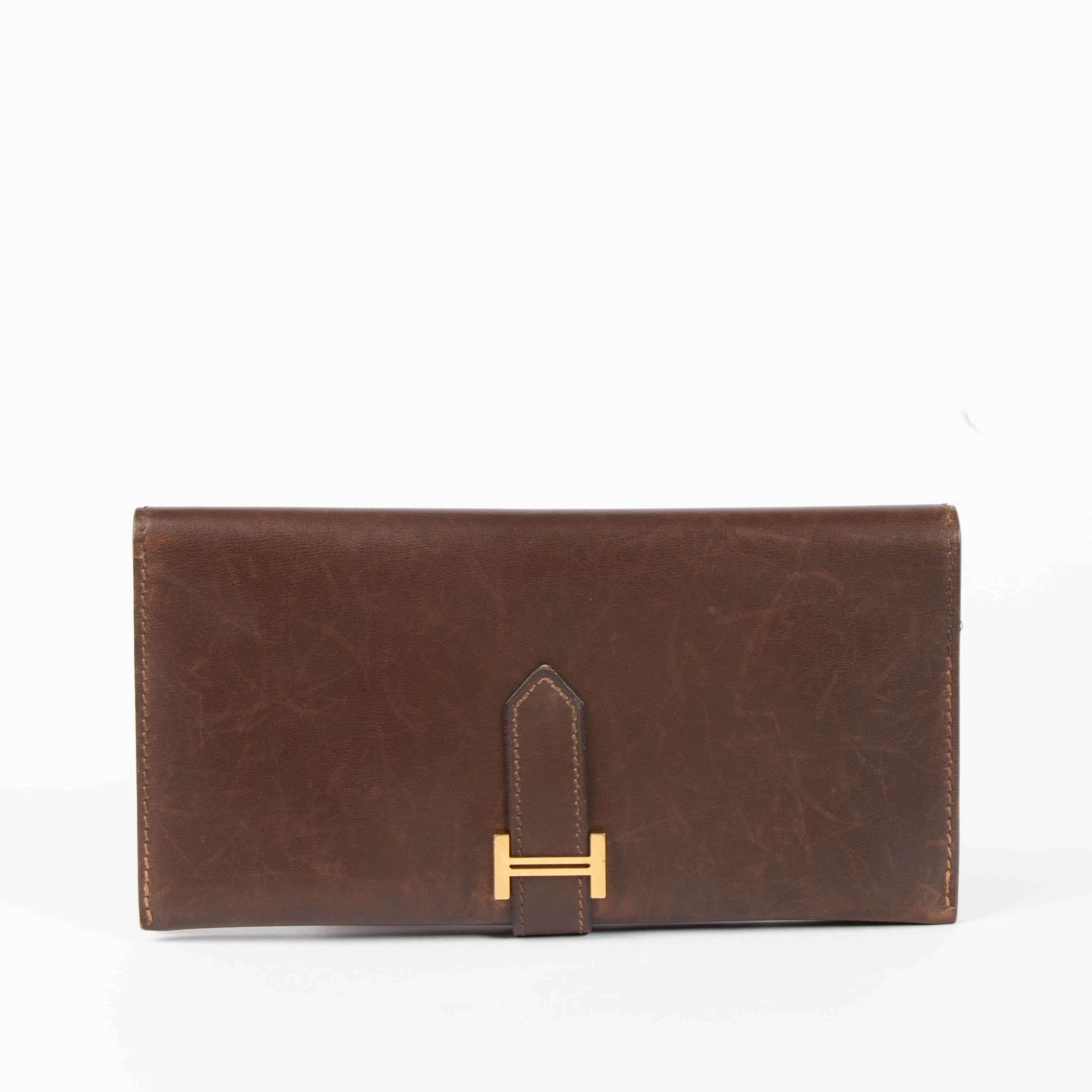 Hermès Brown Box Bearn Wallet