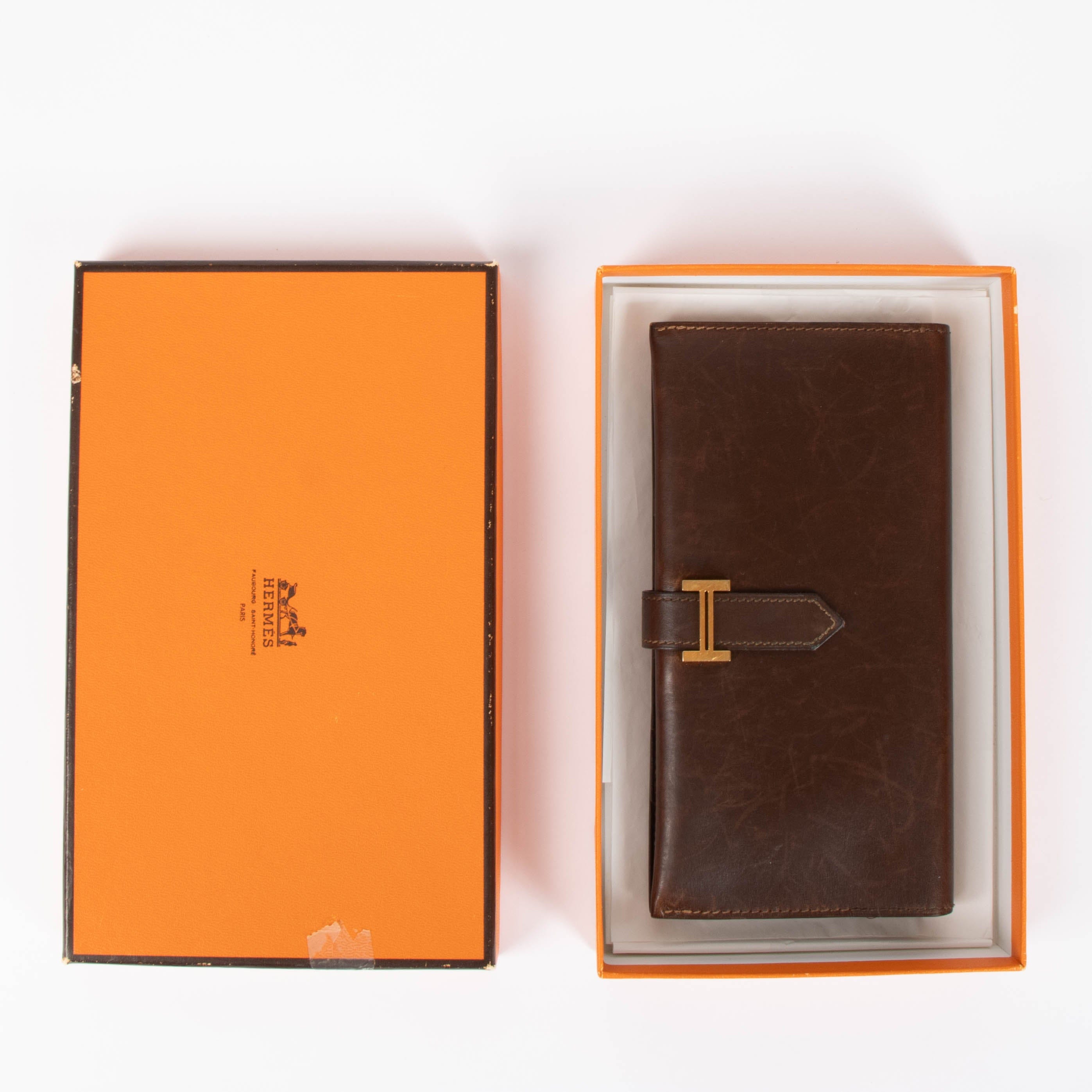 Hermès Brown Box Bearn Wallet