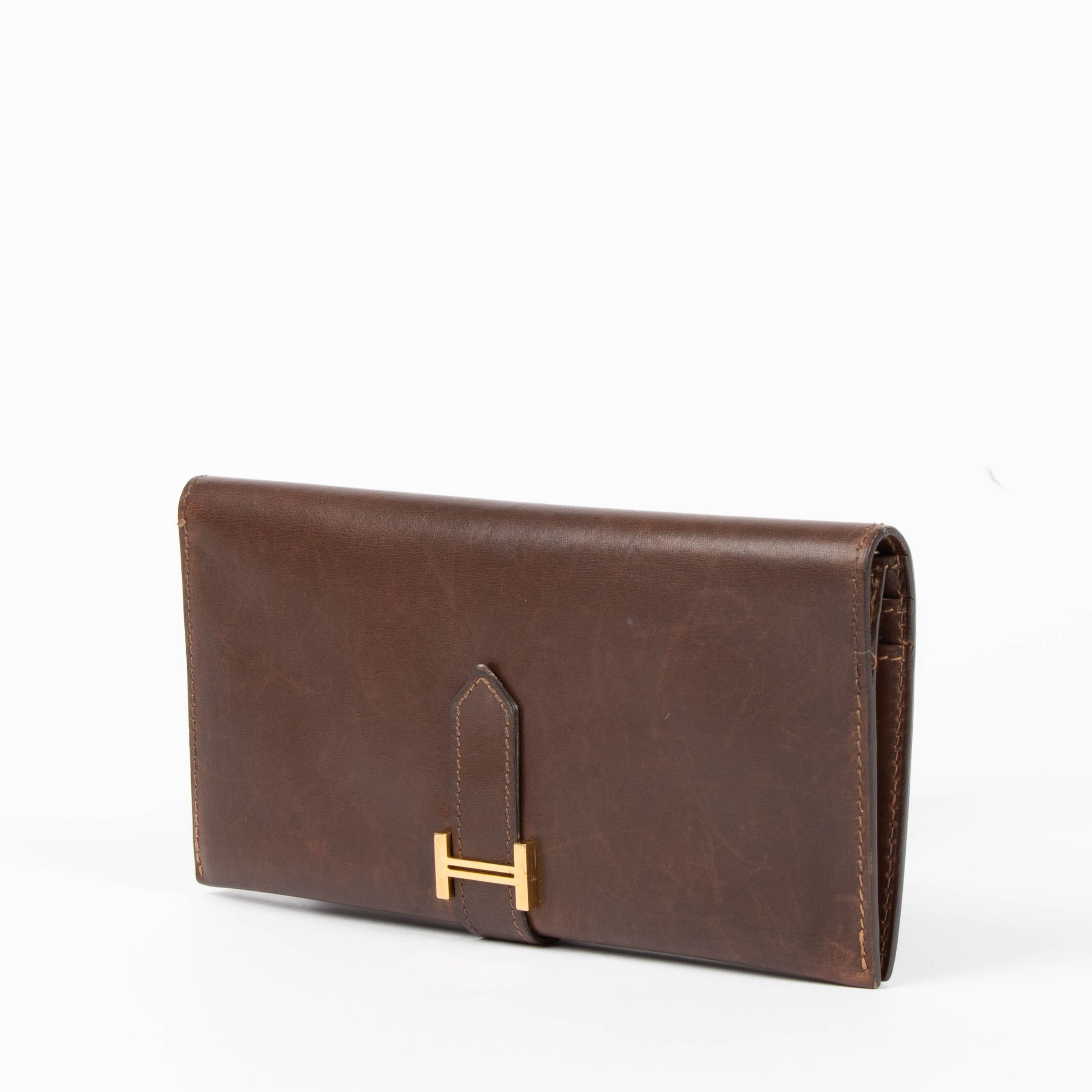 Hermès Brown Box Bearn Wallet