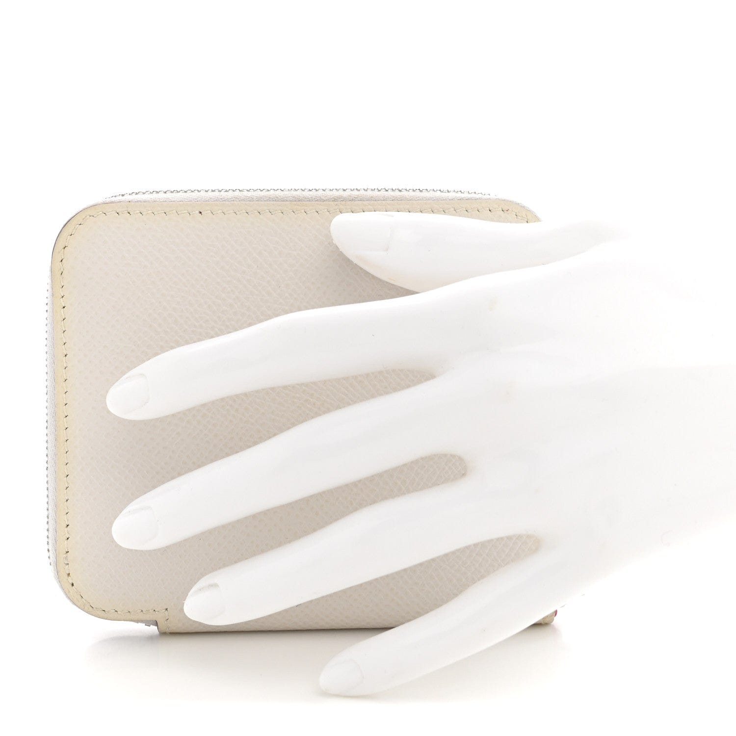 Hermes Epsom Silk'In Compact Wallet New White
