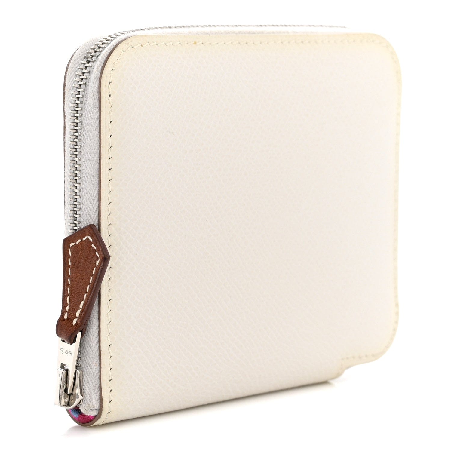 Hermes Epsom Silk'In Compact Wallet New White