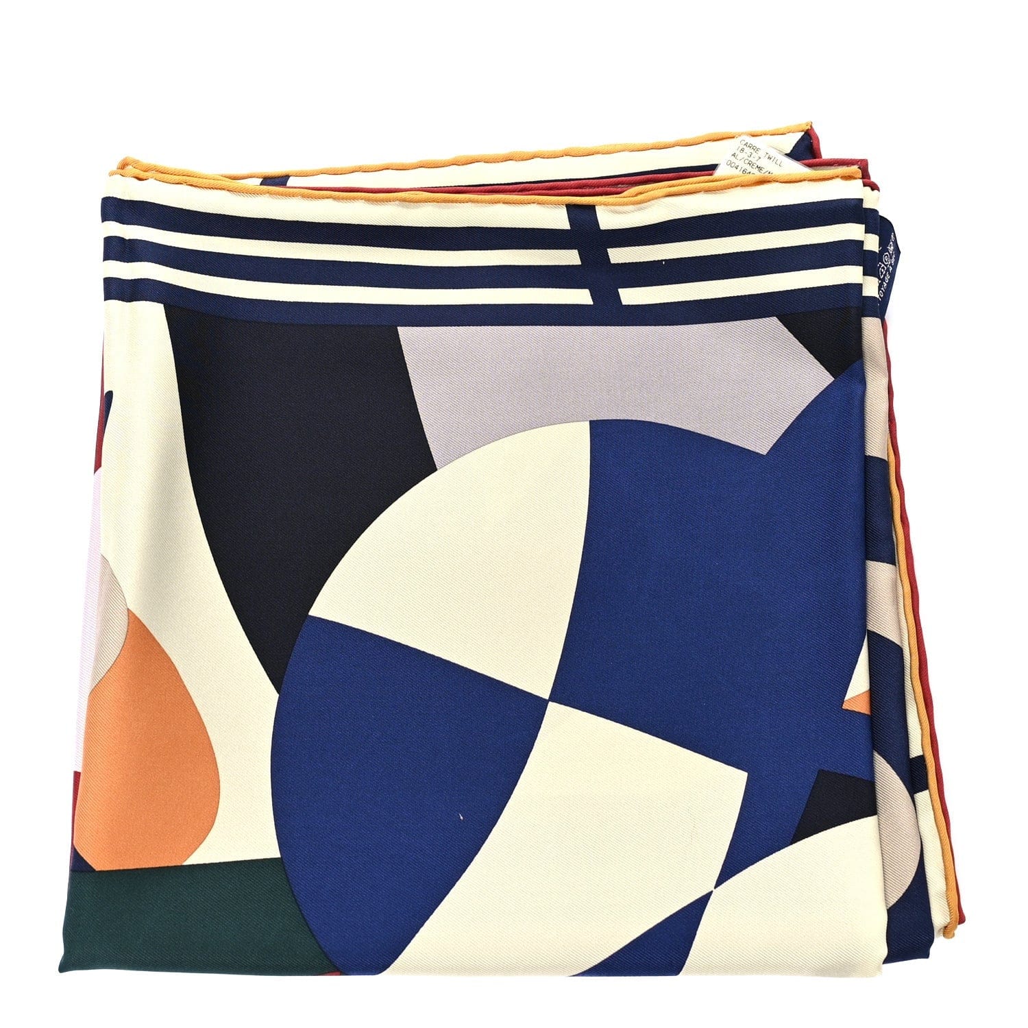 Hermes Silk 18 - 3 - 7 Scarf 90 Creme Marine Rose Vif