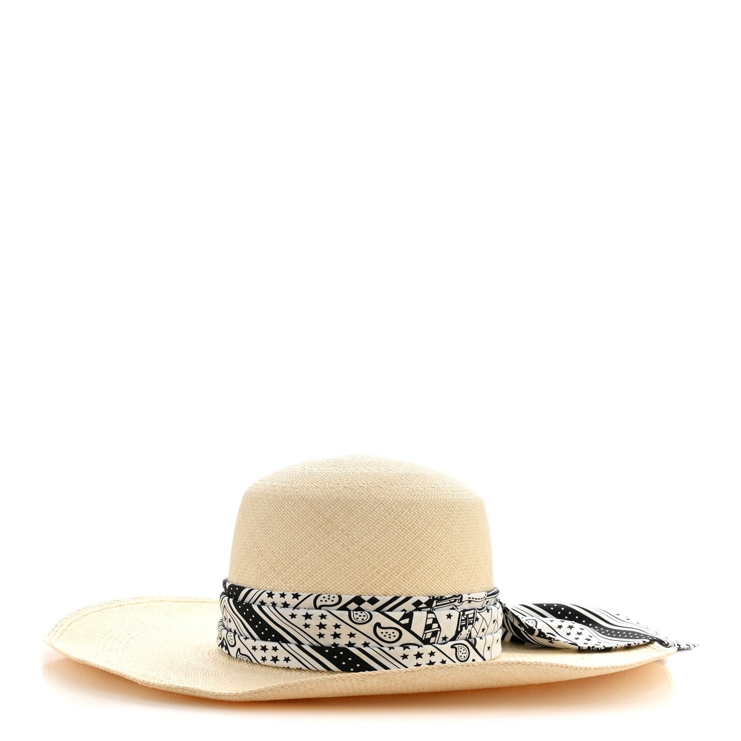 Hermes Straw Sangles En ZigZag Ingrid Panama Hat 57 Naturel Black