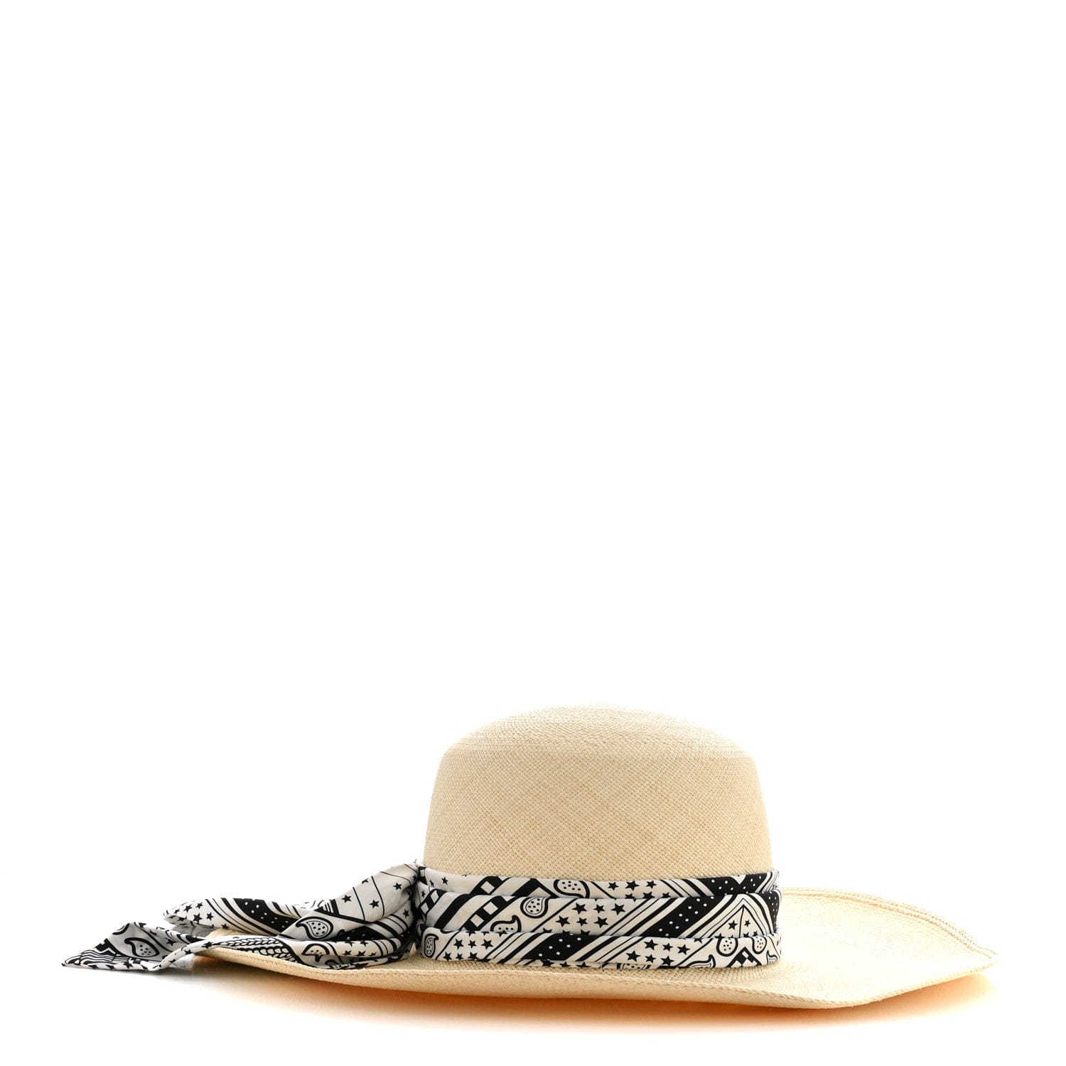 Hermes Straw Sangles En ZigZag Ingrid Panama Hat 57 Naturel Black