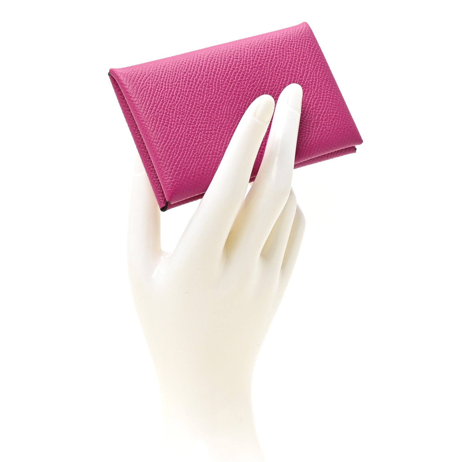Hermes Epsom Calvi Card Case Rose Pourpre