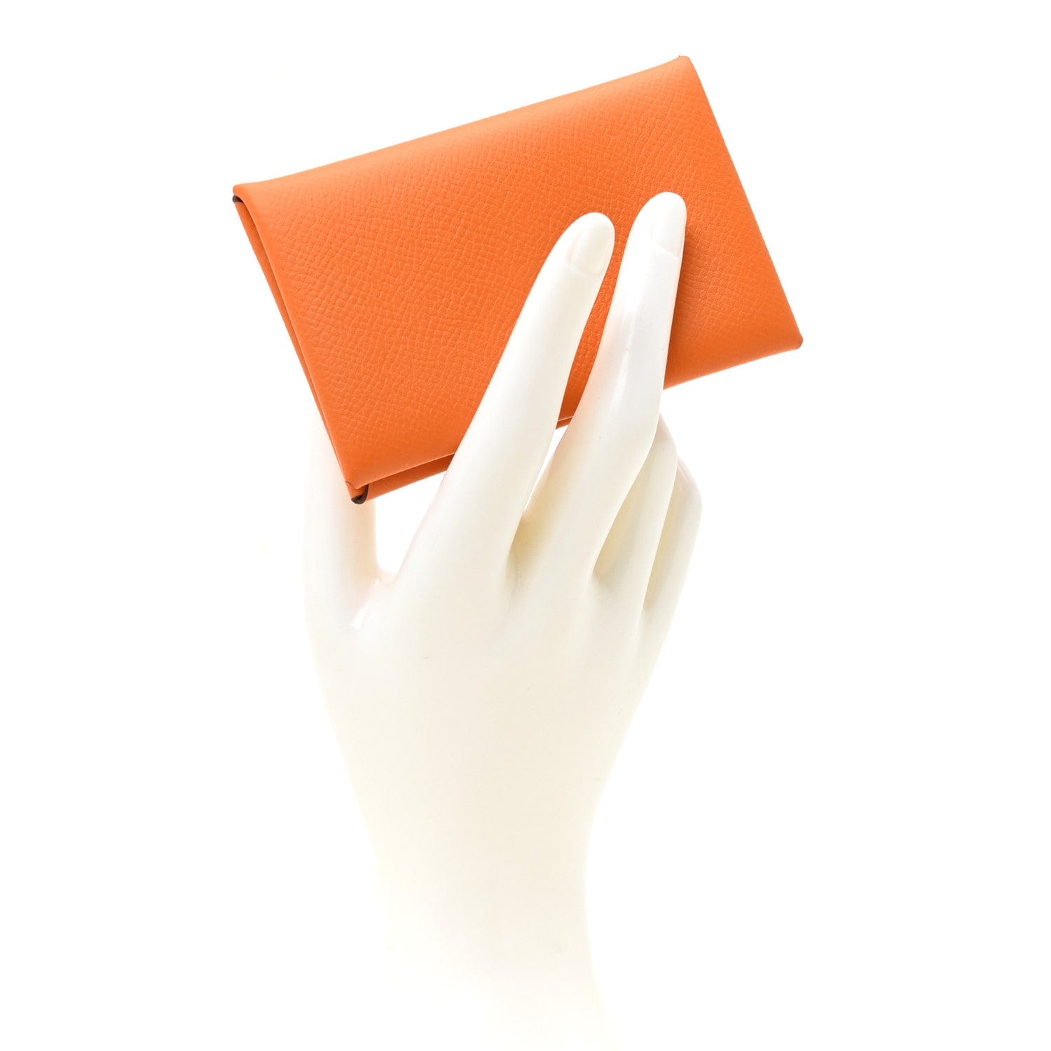 Hermes Epsom Calvi Card Case Orange