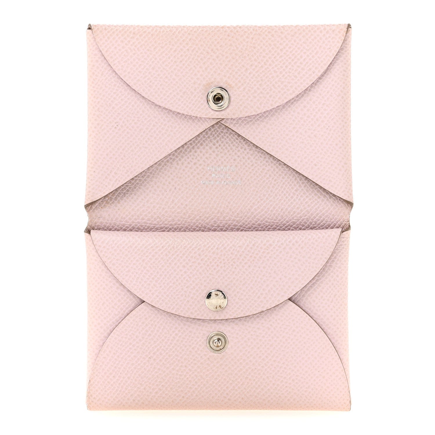 Hermes Epsom Calvi Duo Card Case Mauve Pale