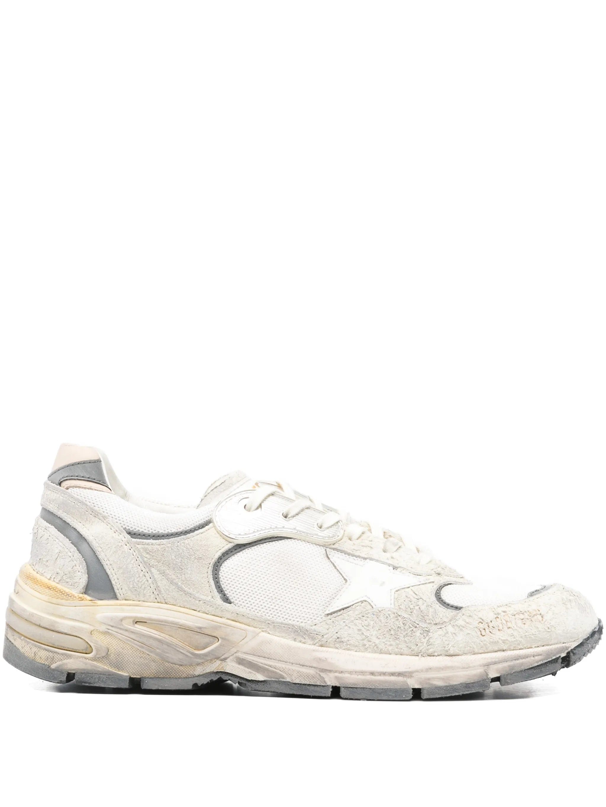 Golden Goose Dad - Star in suede and mesh with white leather star and beige leather heel tab sneakers