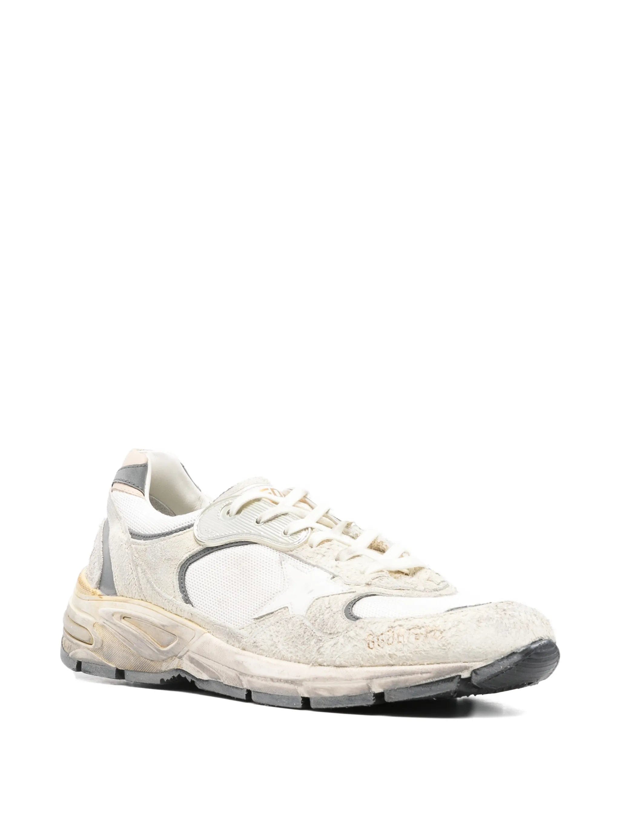 Golden Goose Dad - Star in suede and mesh with white leather star and beige leather heel tab sneakers