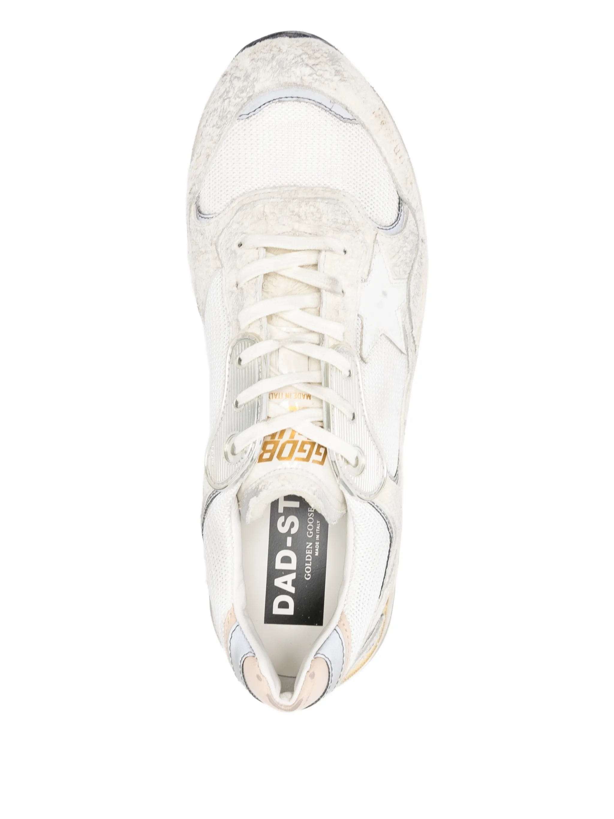 Golden Goose Dad - Star in suede and mesh with white leather star and beige leather heel tab sneakers