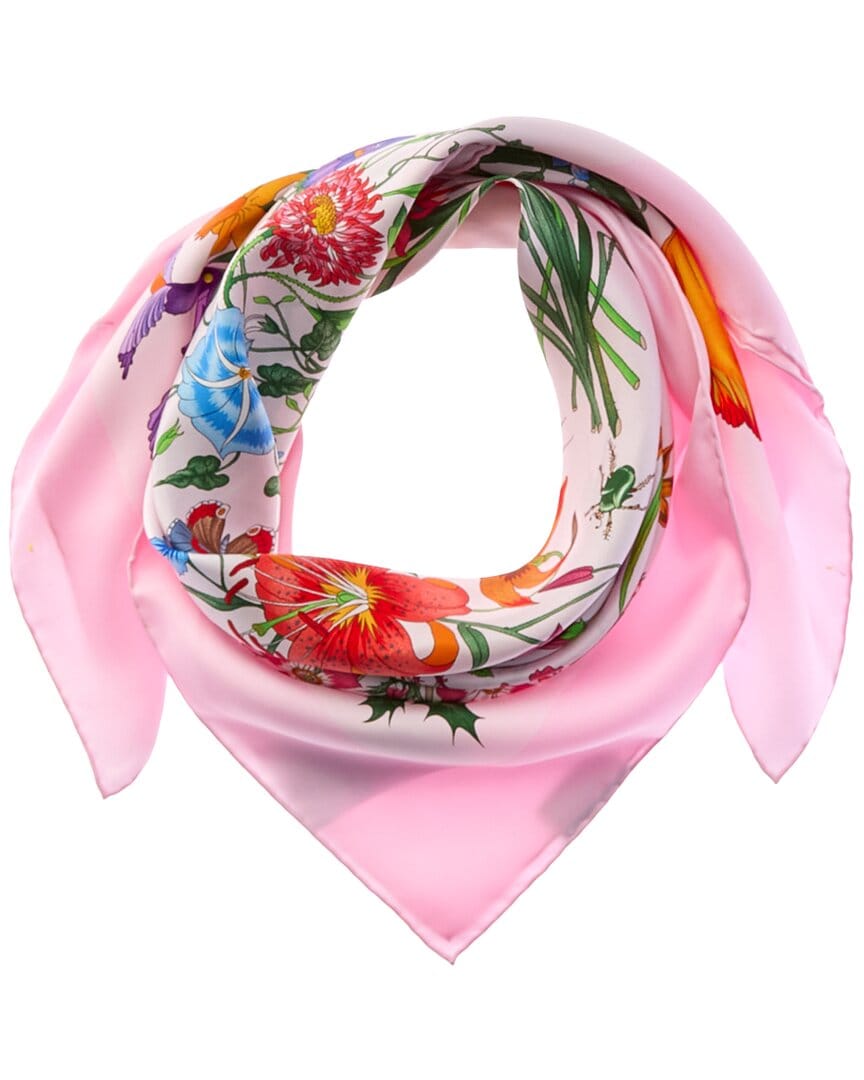 Gucci Printed Flora Silk Twill Carre