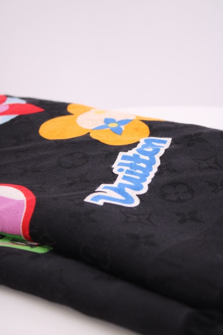Louis Vuitton Monogram Stories Shawl Scarf Black