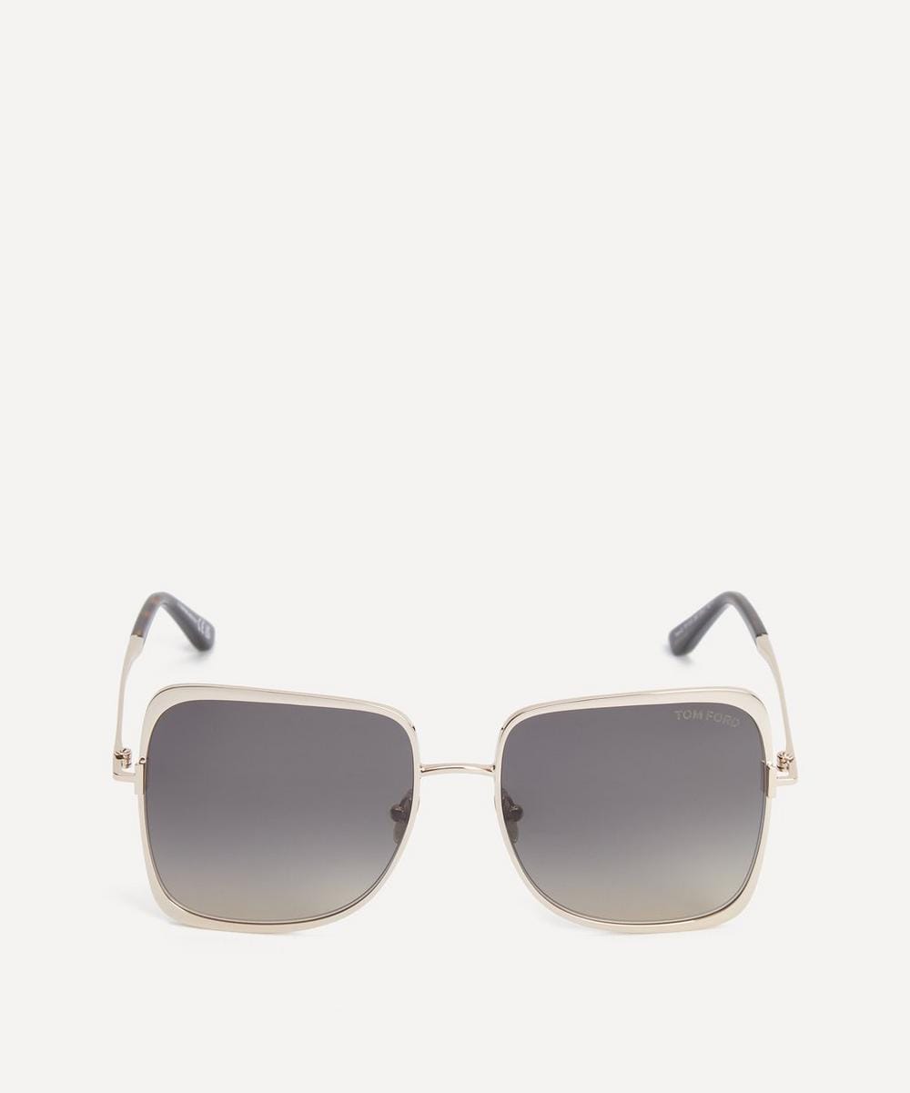 TOM FORD Tara Geometric Metal Sunglasses
