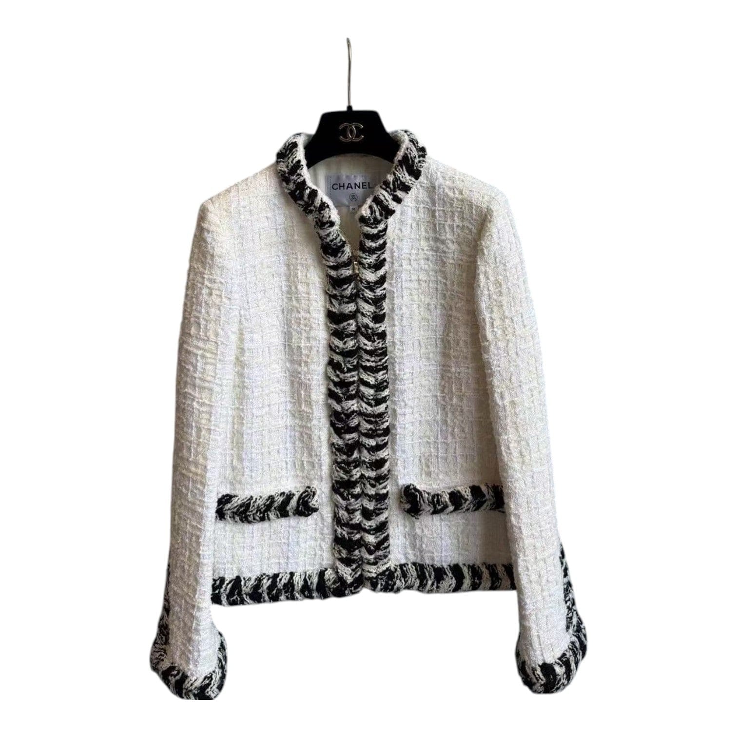 Chanel 20B White Tweed Jacket #36
