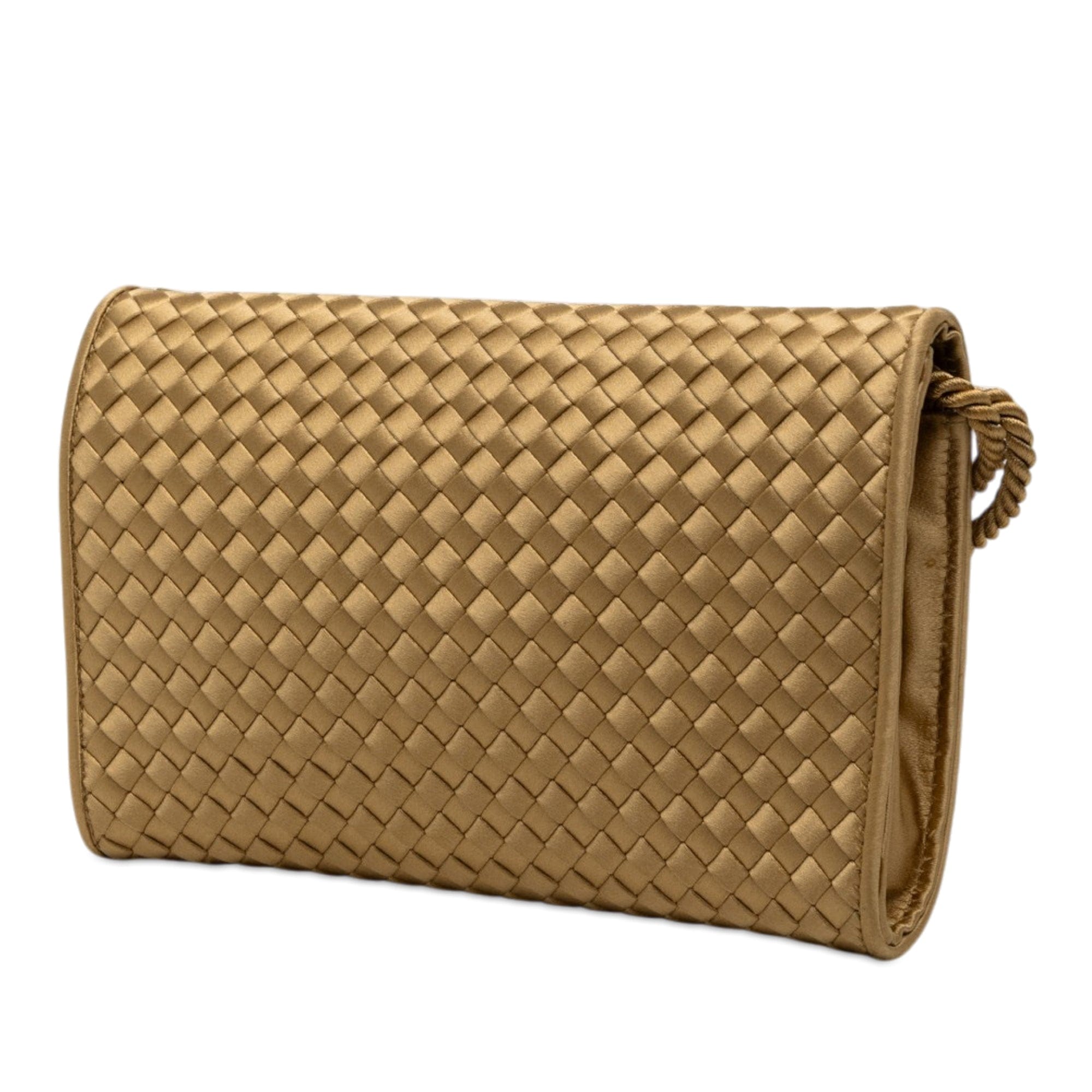 Bottega Veneta Satin Intrecciato Flap Shoulder Bag