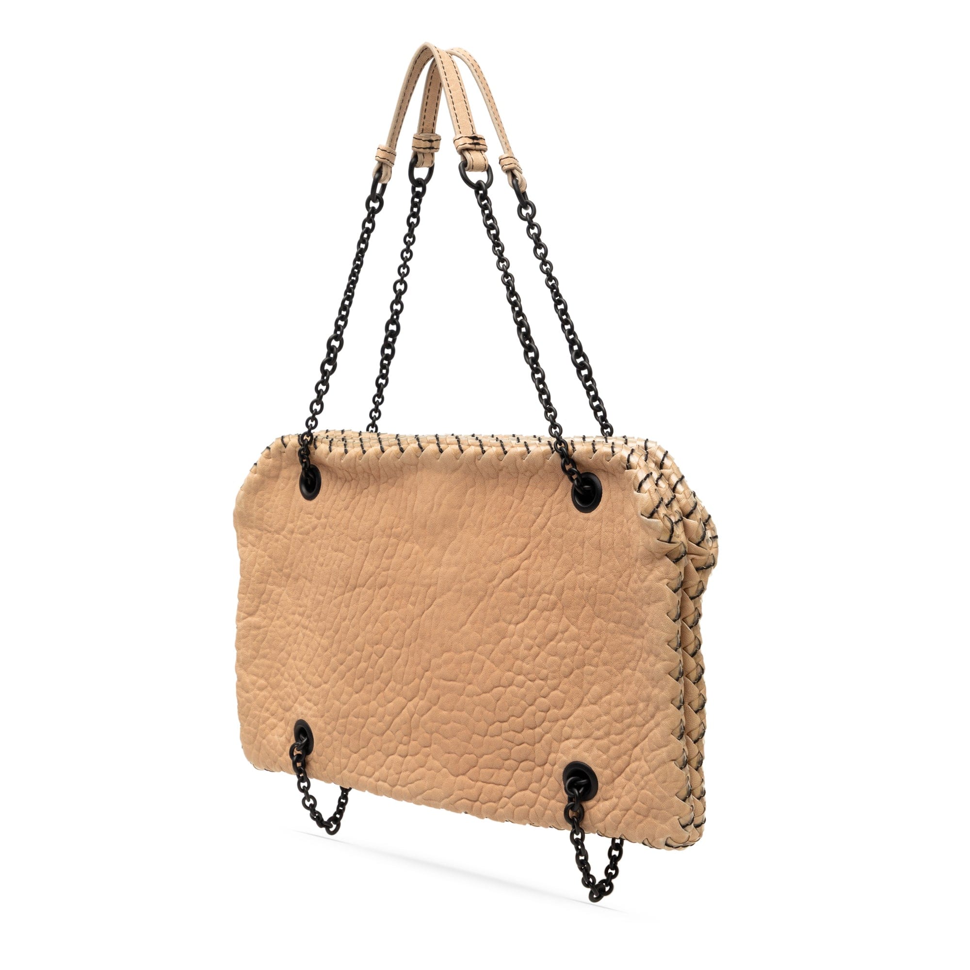 Bottega Veneta Textured Leather Whipstitch Duo Shoulder Bag