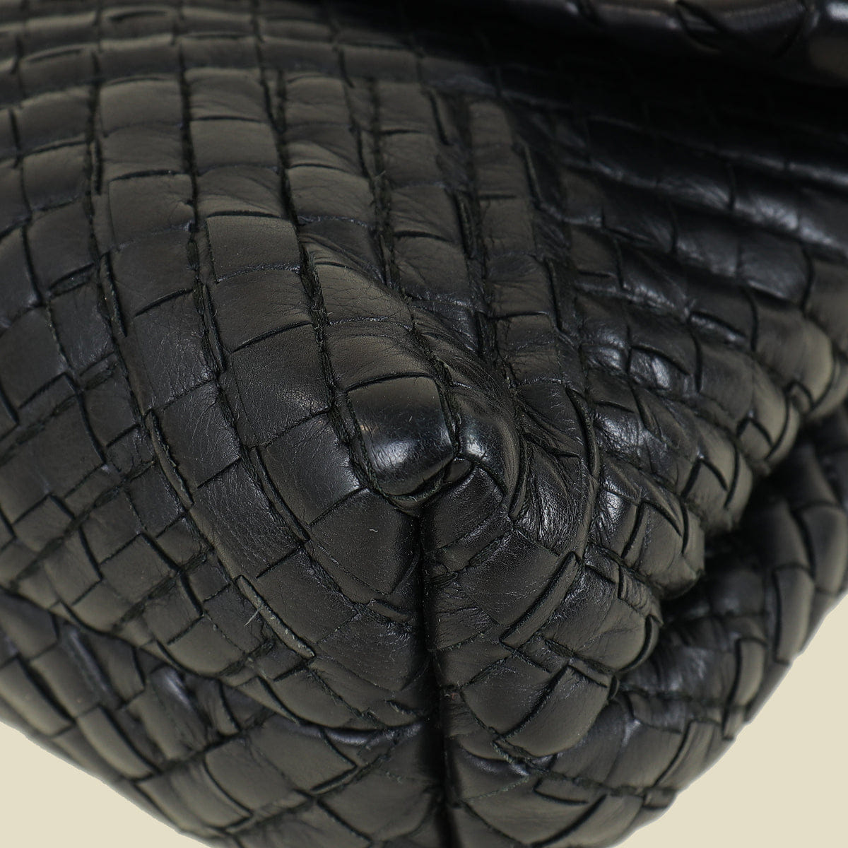 Bottega Veneta Black Intrecciato Olimpia Stitches Shoulder Bag